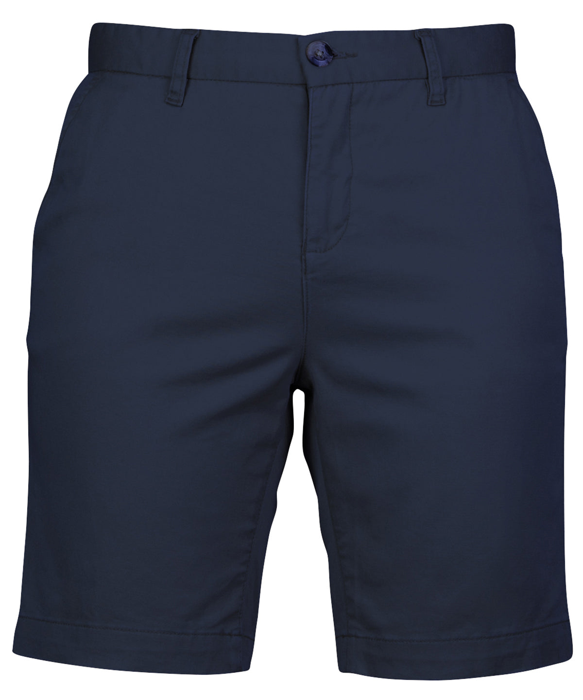 Front Row Women's stretch chino shorts in Navy, front view
