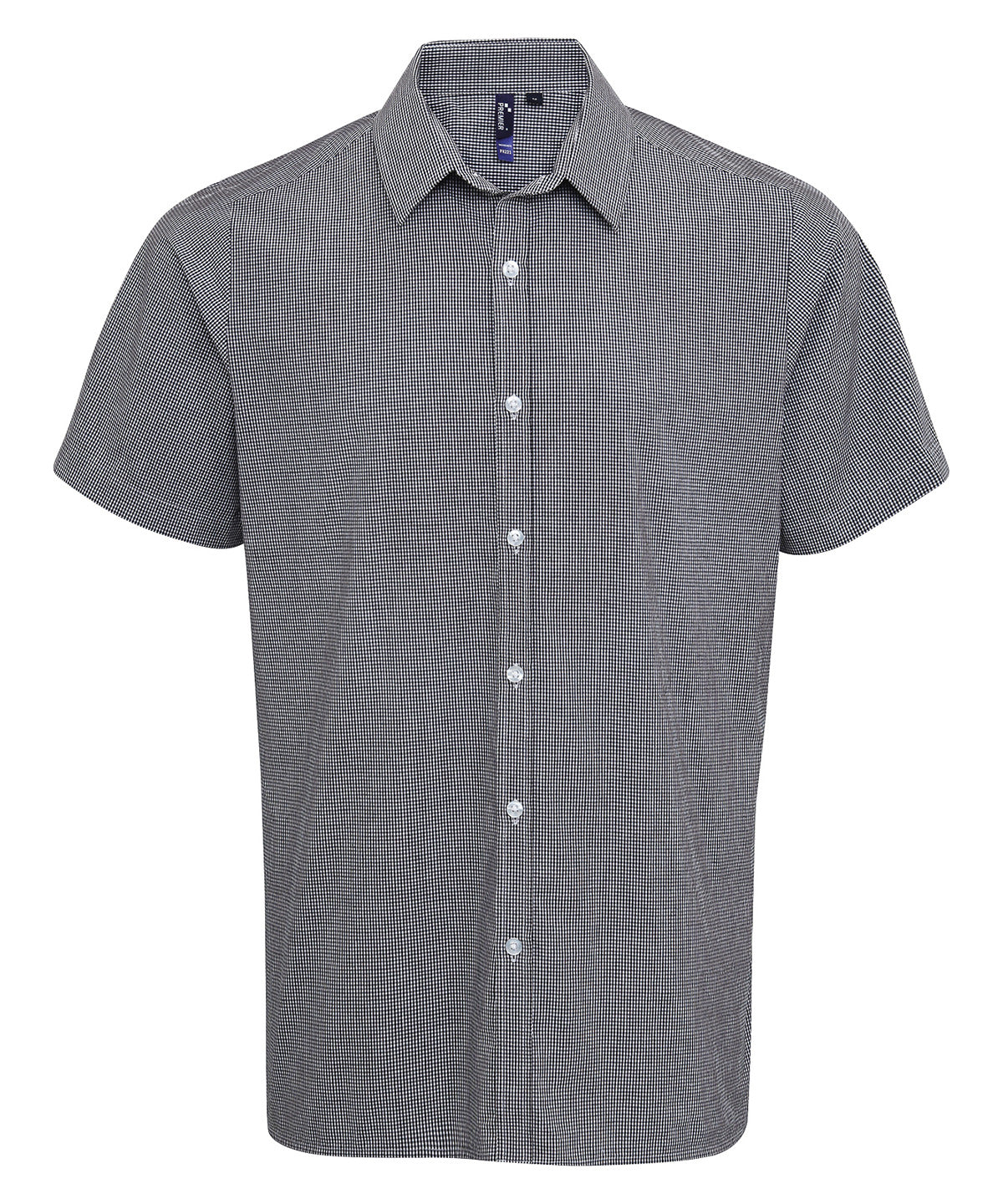 Premier Microcheck (Gingham) short sleeve cotton shirt, main product image
