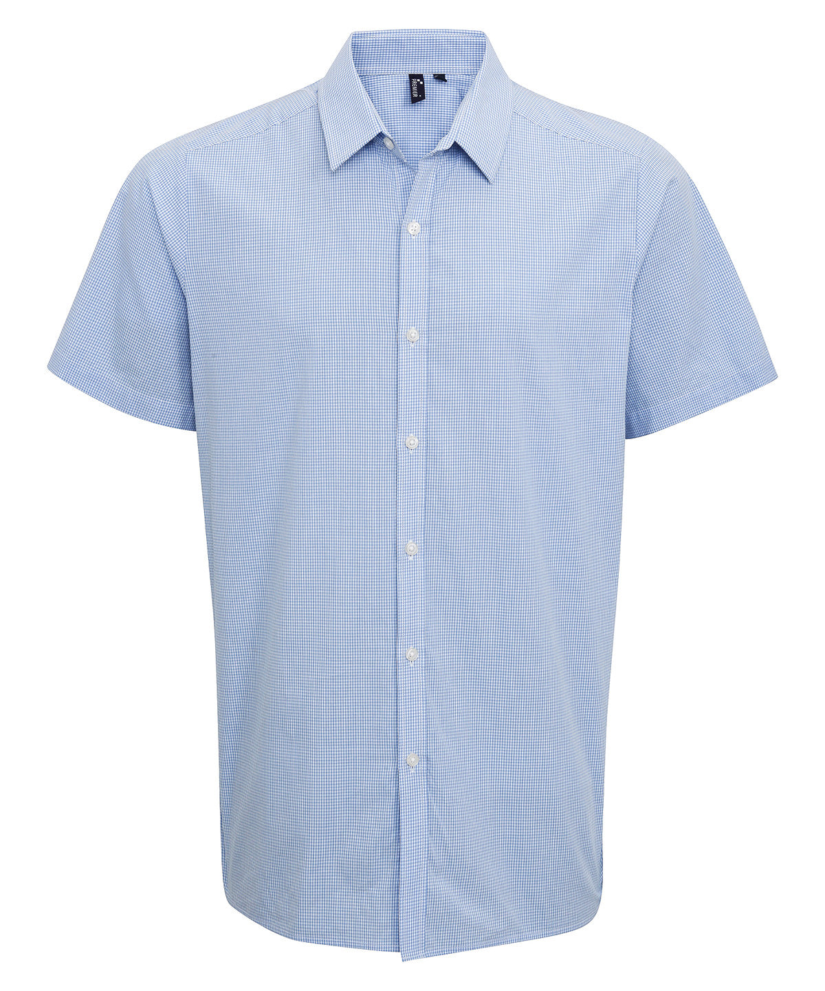 Premier Microcheck (Gingham) short sleeve cotton shirt, image 3