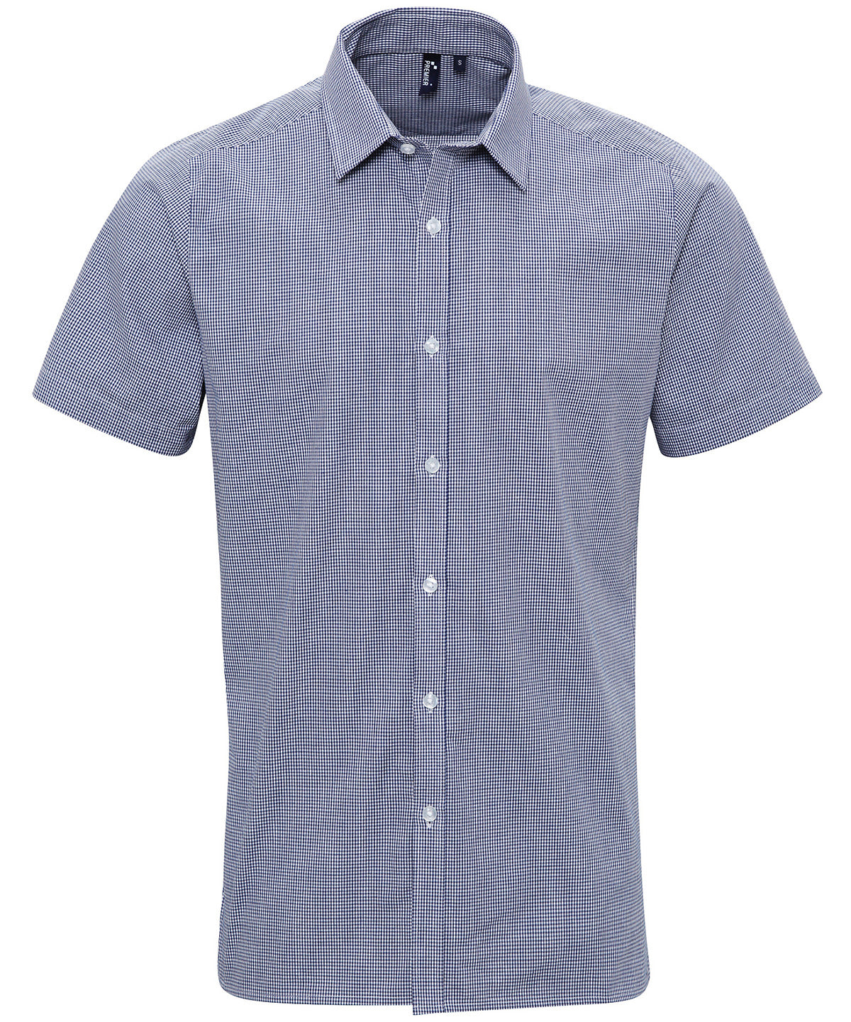Premier Microcheck (Gingham) short sleeve cotton shirt, image 4