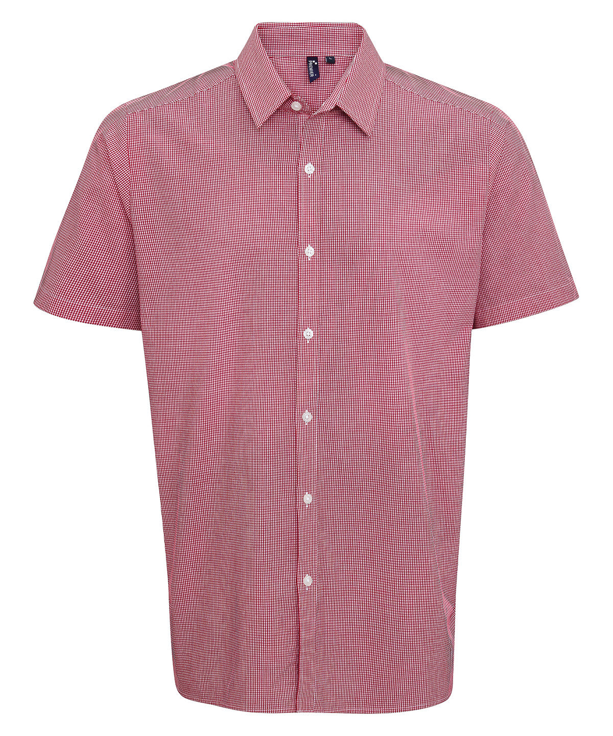 Premier Microcheck (Gingham) short sleeve cotton shirt, image 5