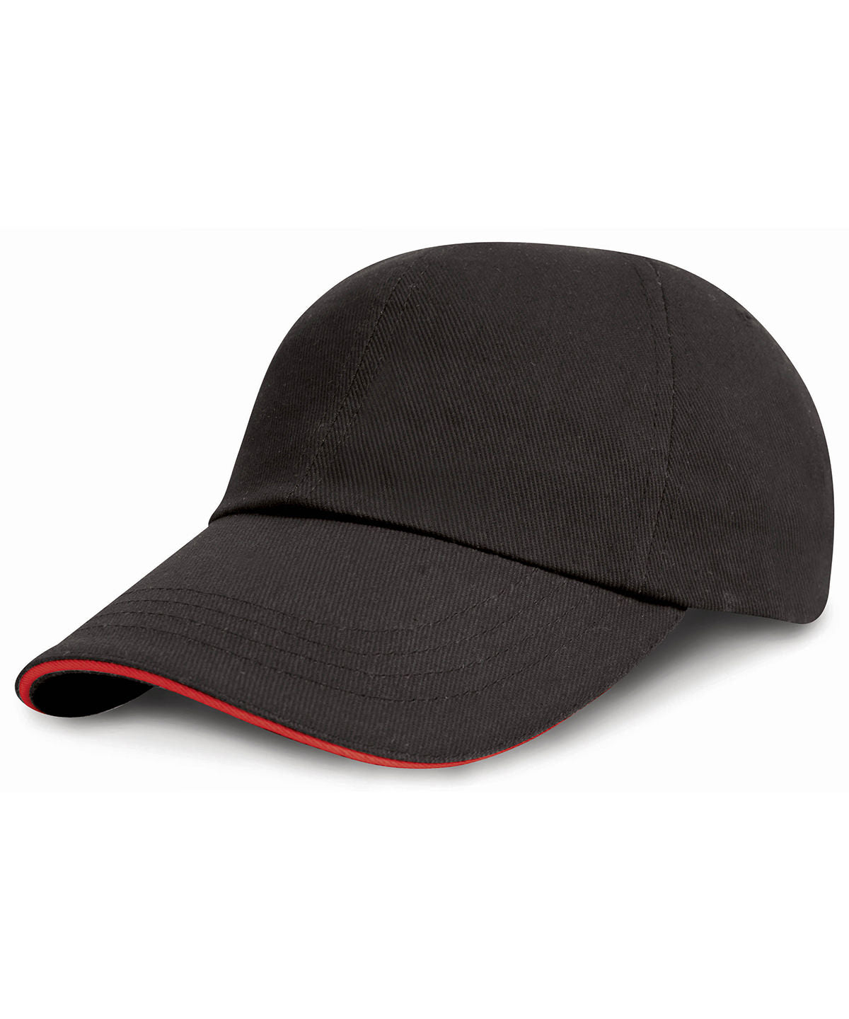 Result Headwear Junior low-profile heavy brushed cotton cap with sandwich peak, image 2