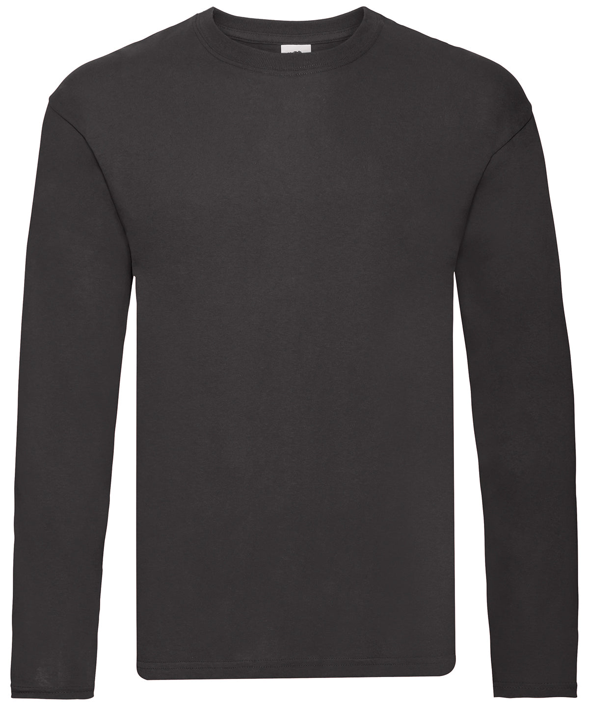 Fruit of the Loom Original long sleeve T in Black, front view