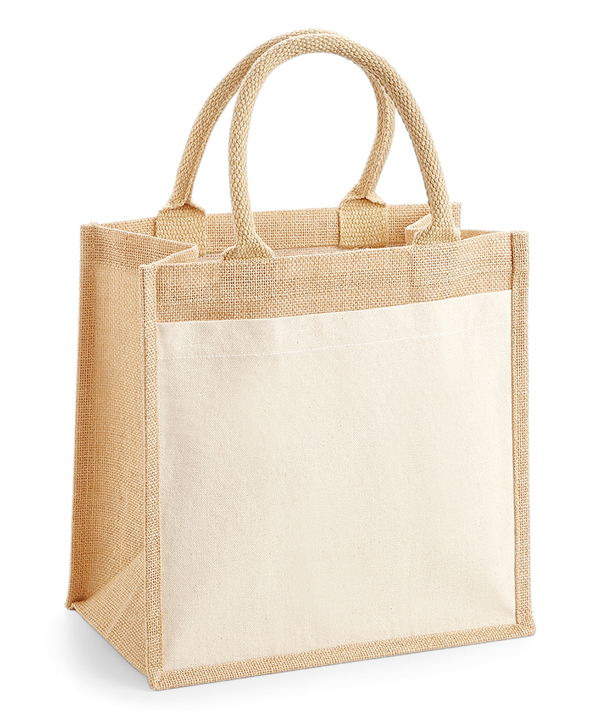 Westford Mill Cotton pocket jute midi tote in Natural, image 2