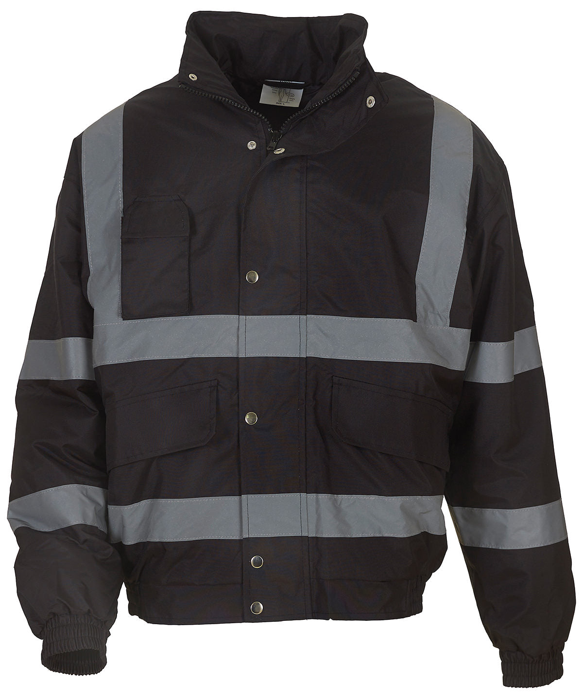 Yoko Hi-vis classic bomber jacket in Black, front view