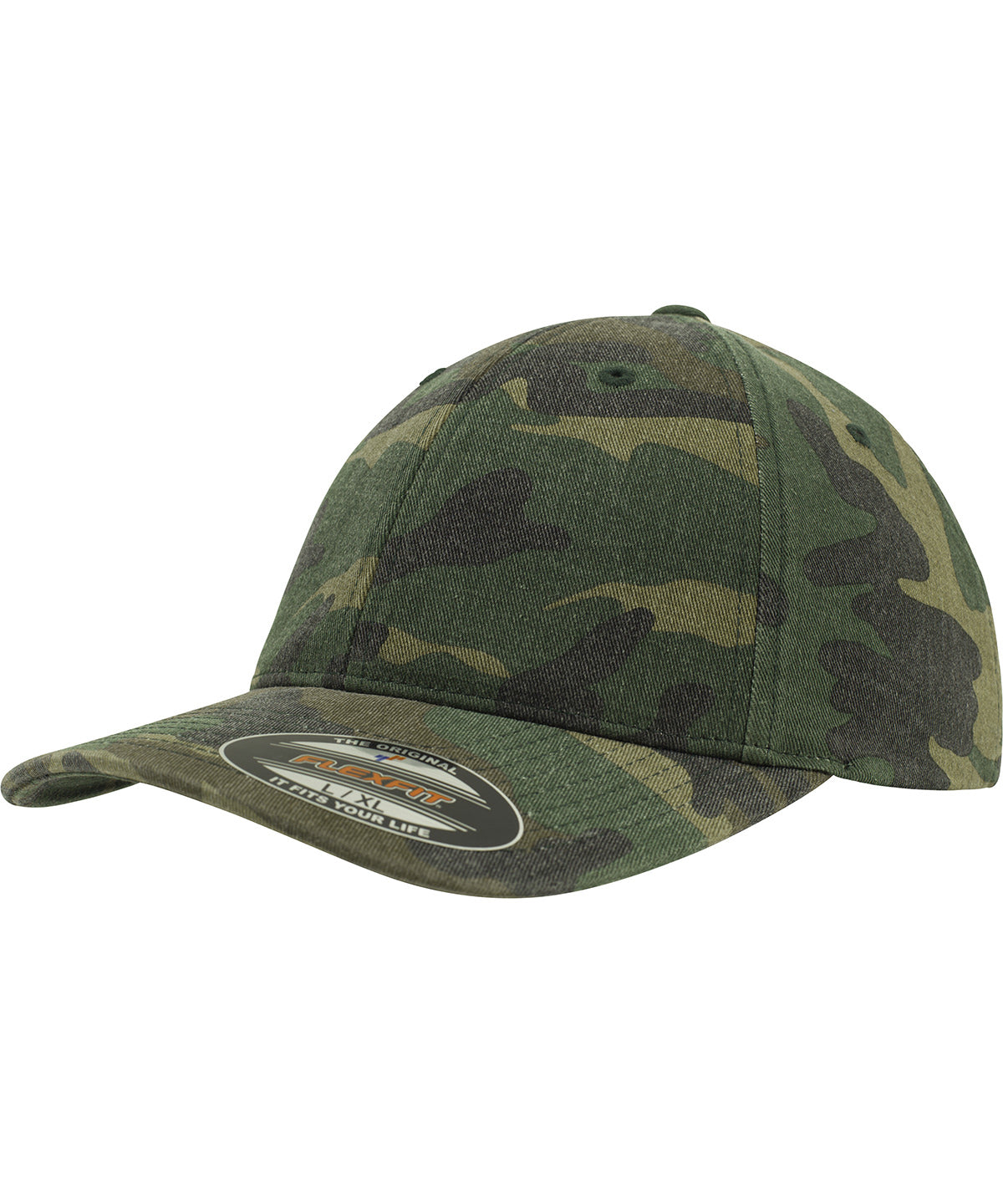 Flexfit by Yupoong Flexfit garment washed camo in Green Camo, image 2