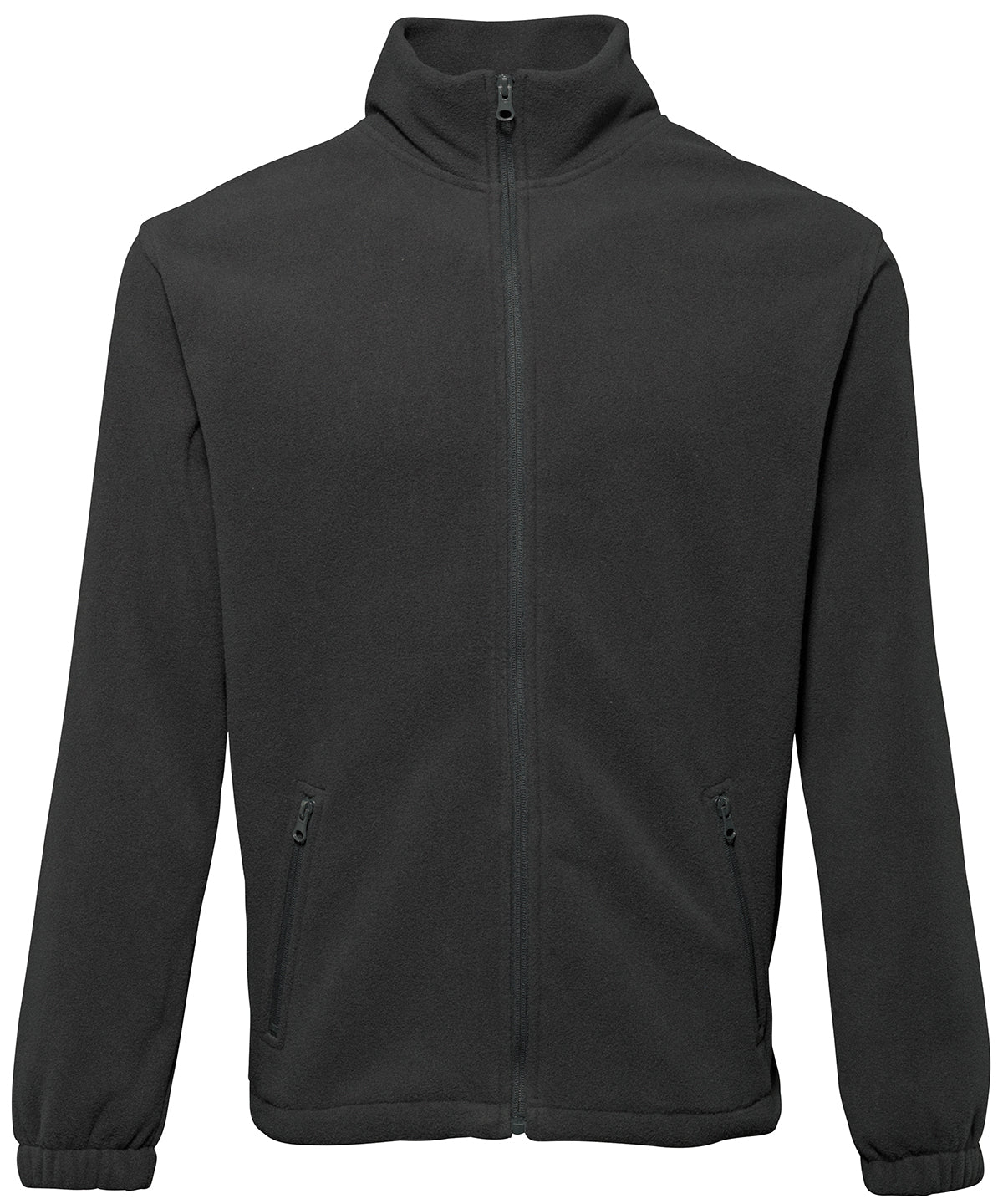 2786 Full-zip fleece in Black, front view