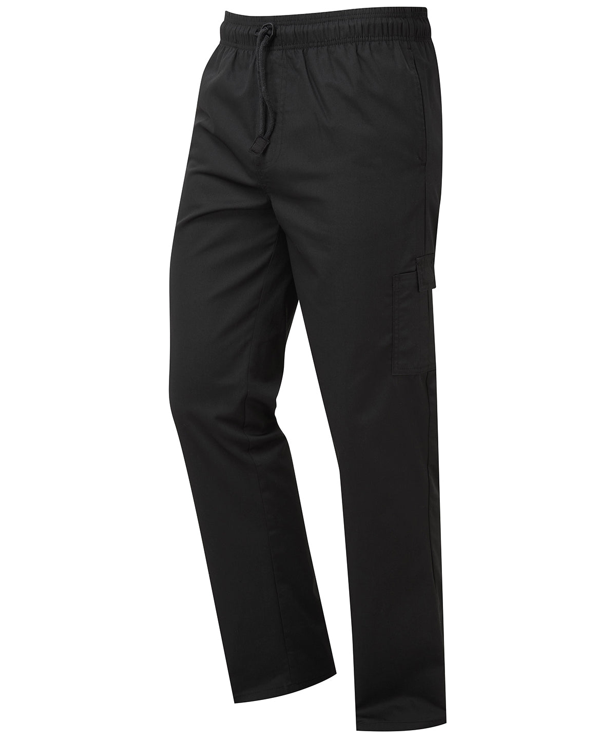 Premier Chef's essential cargo pocket trousers in Black, main product image