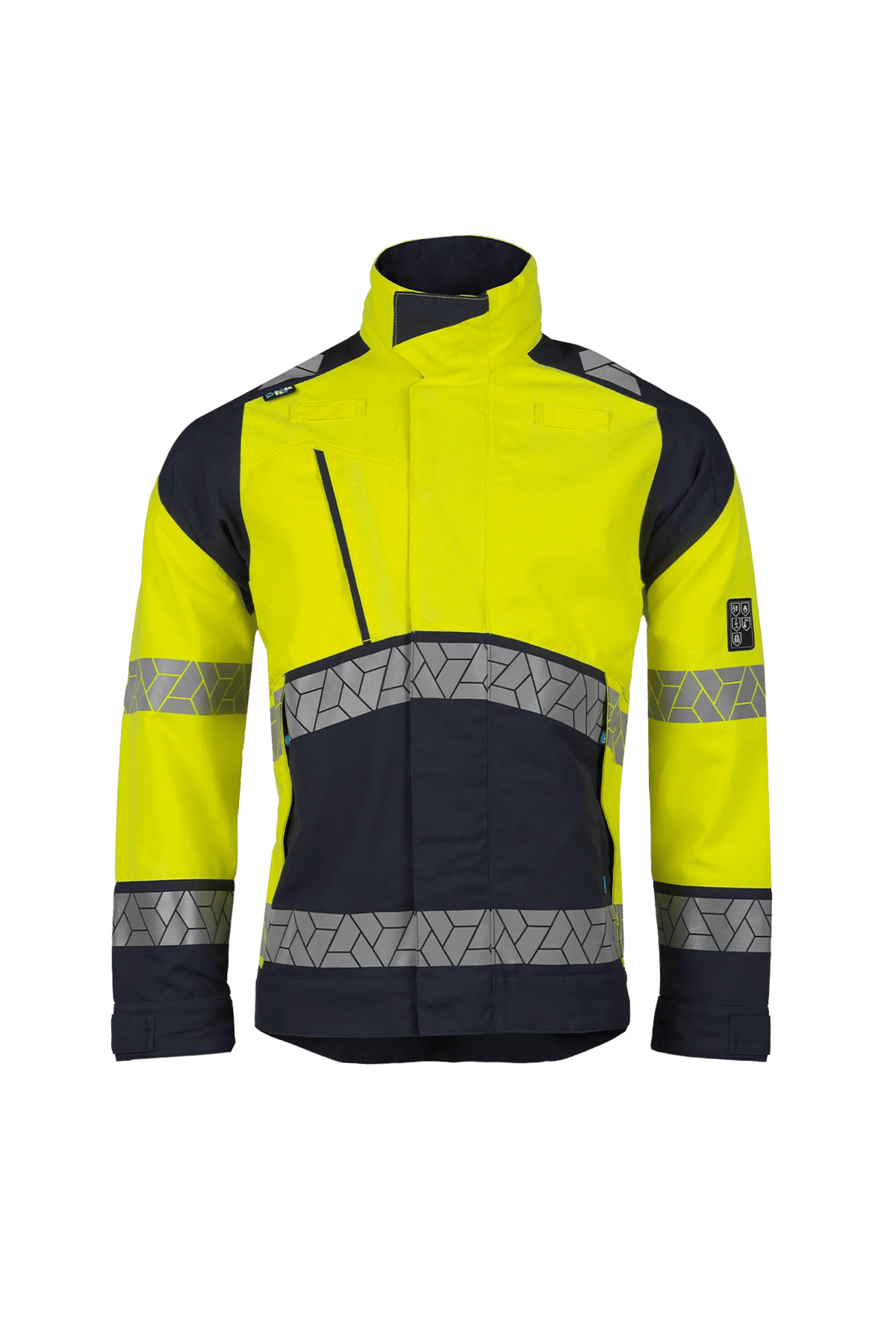 Sioen PRO Vanout in High-vis yellow/Navy blue, front view
