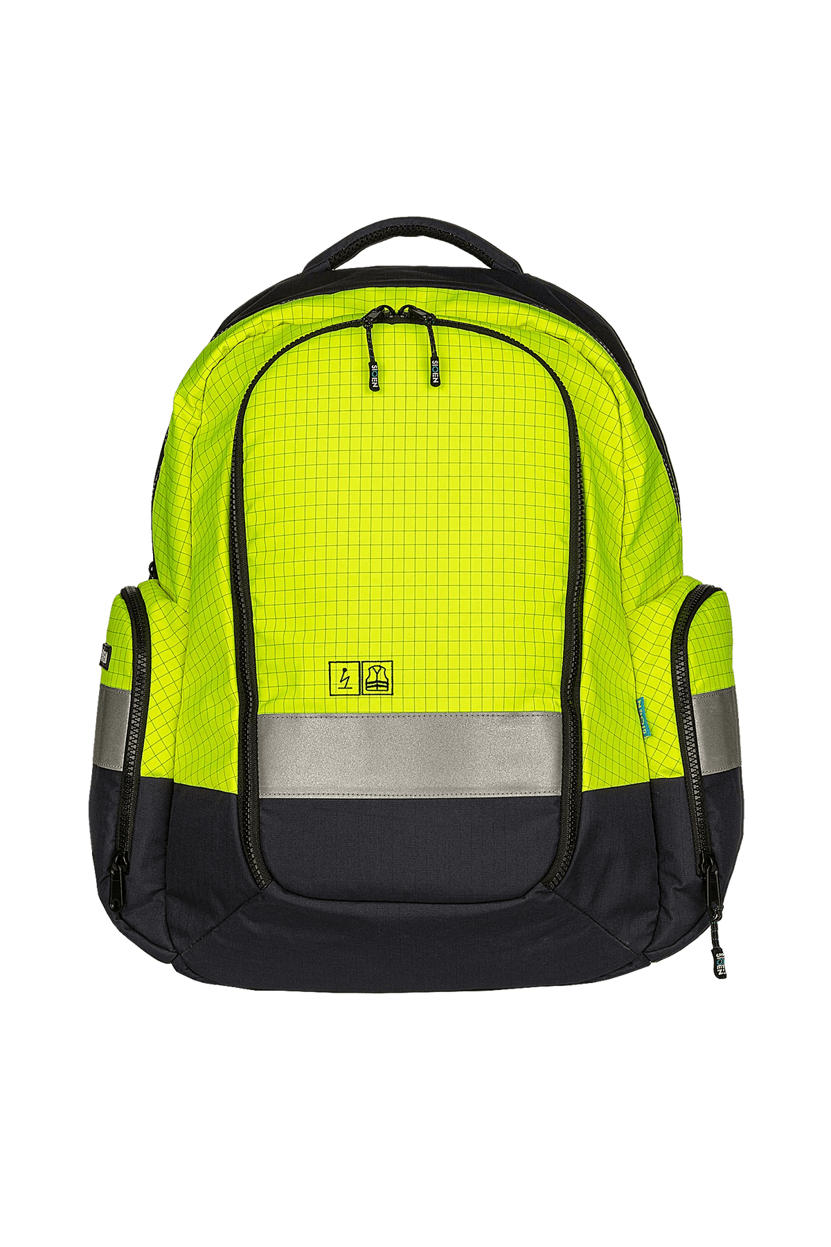 Sioen PRO Kirton in High-vis yellow/Navy blue, front view