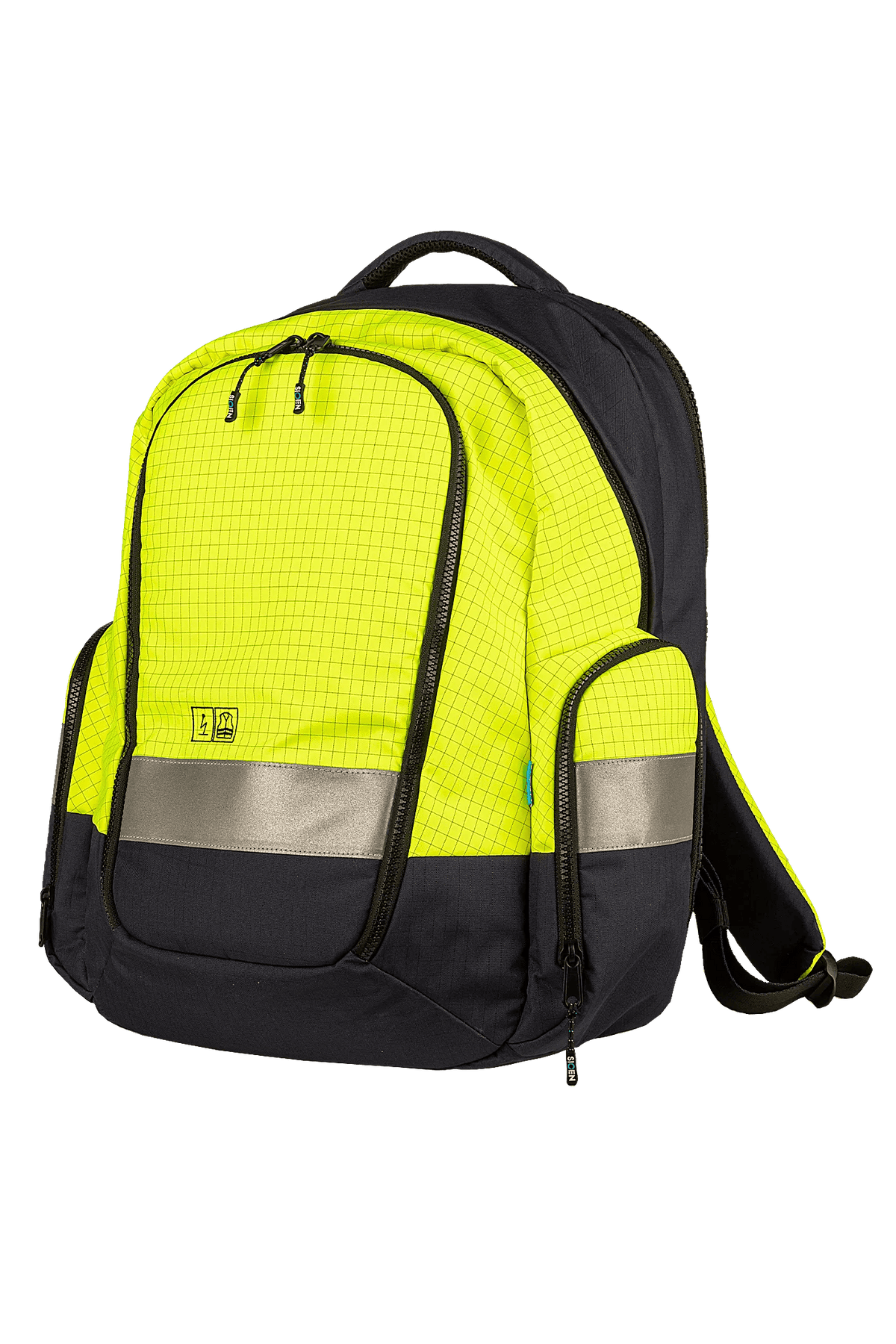 Sioen PRO Kirton in High-vis yellow/Navy blue, side view