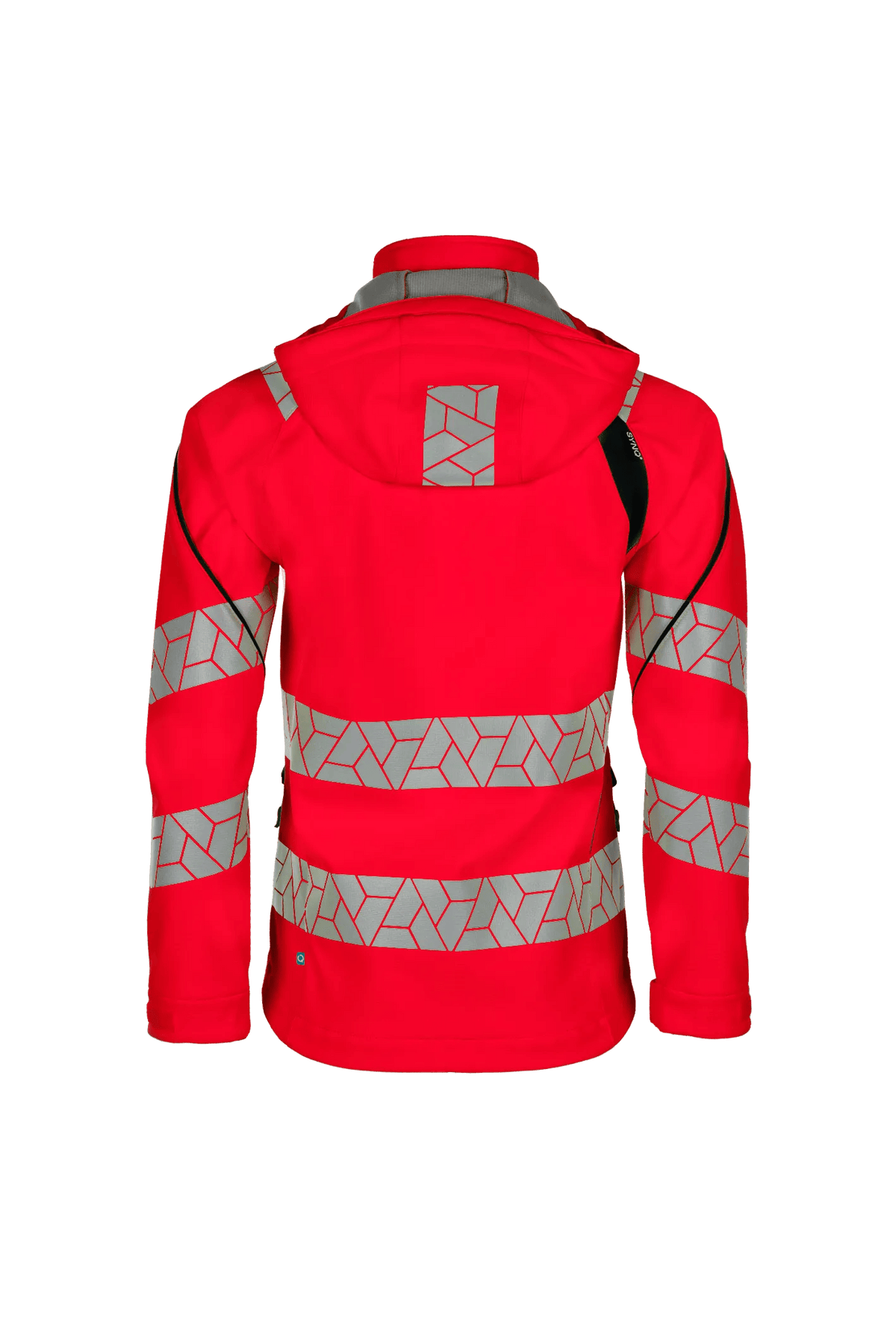 SYNQ Deteqtor Women in High-vis red/Black, back view