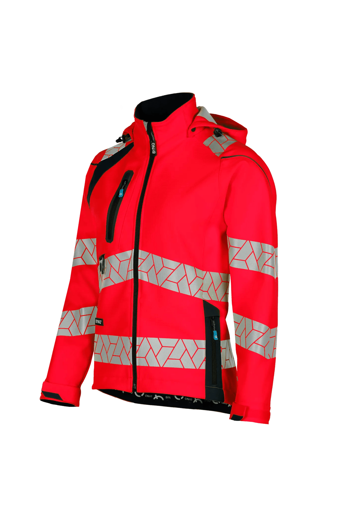 SYNQ Deteqtor Women in High-vis red/Black, side view