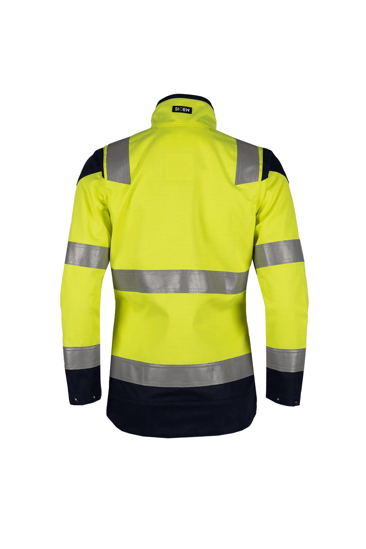 Sioen PRO Acrux Women in High-vis yellow/Navy blue, back view