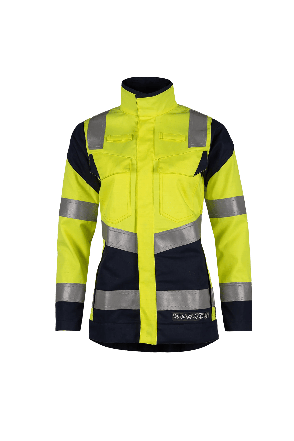 Sioen PRO Acrux Women in High-vis yellow/Navy blue, front view