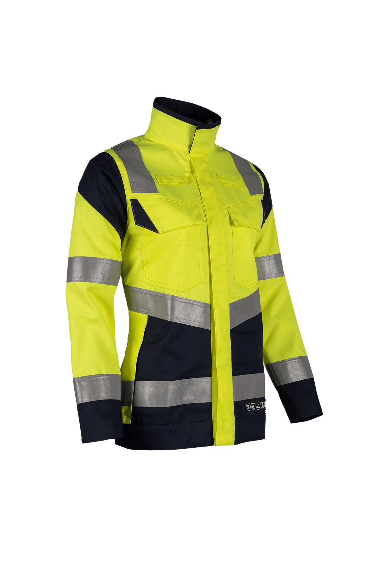 Sioen PRO Acrux Women in High-vis yellow/Navy blue, side view