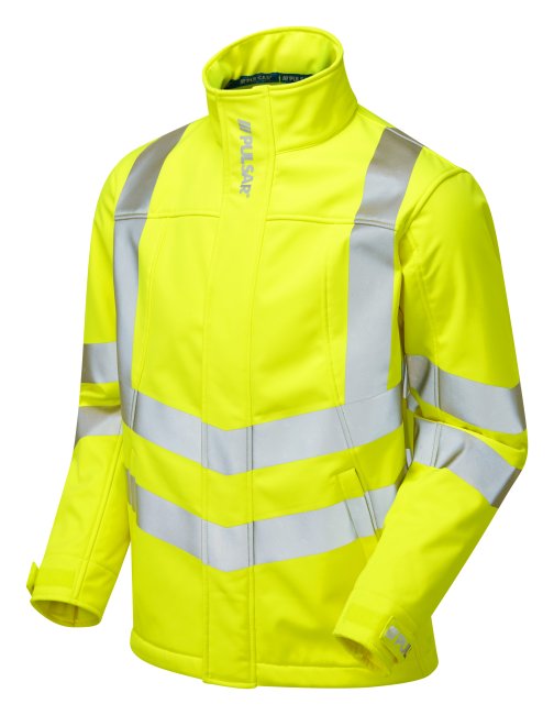 Pulsar Yellow Hi-Vis Softshell + Trouser Pack - Pulsar P534 Softshell Jacket front