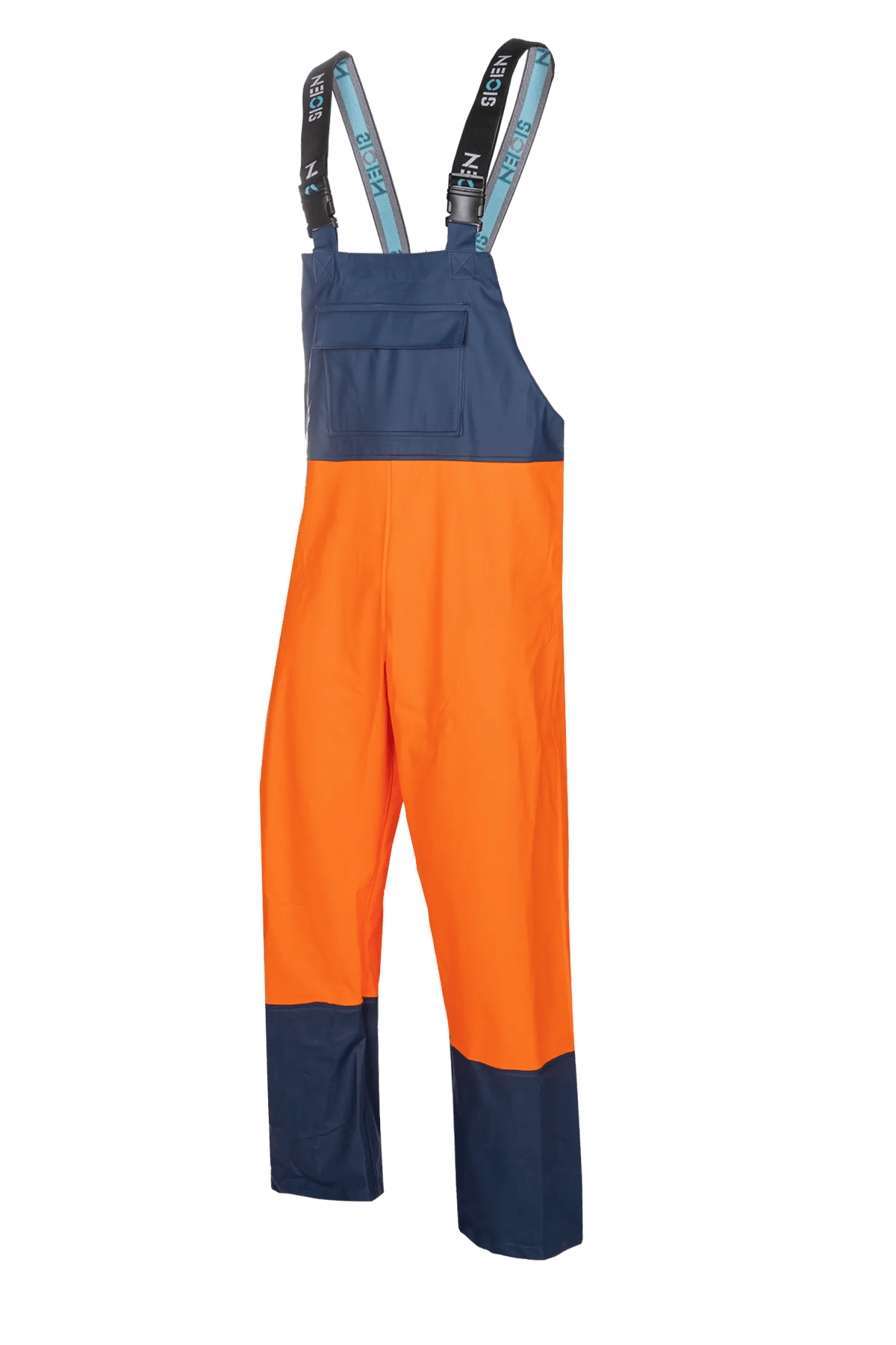 Sioen Stein in High-vis orange/Navy blue, side view