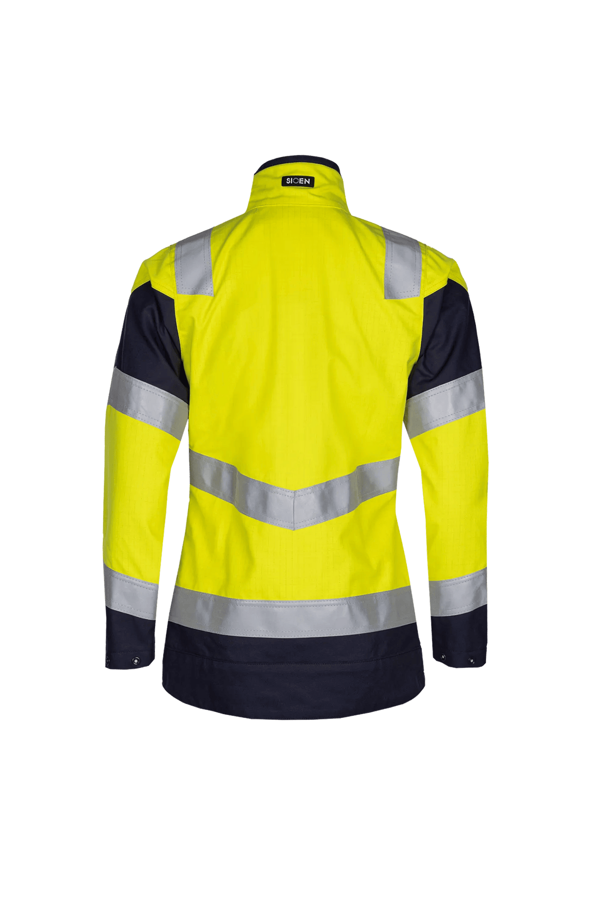 Sioen PRO Merak Women in High-vis yellow/Navy blue, back view