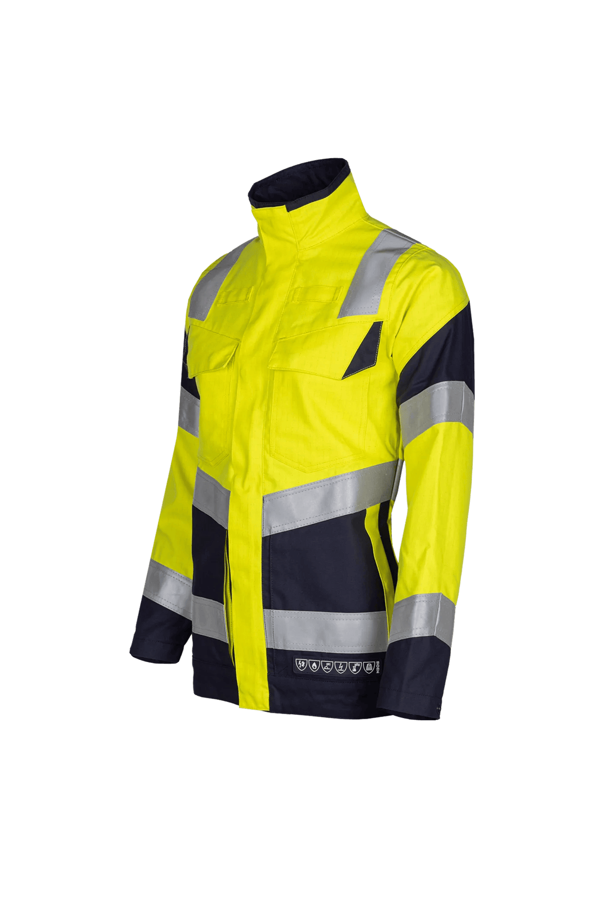 Sioen PRO Merak Women in High-vis yellow/Navy blue, side view