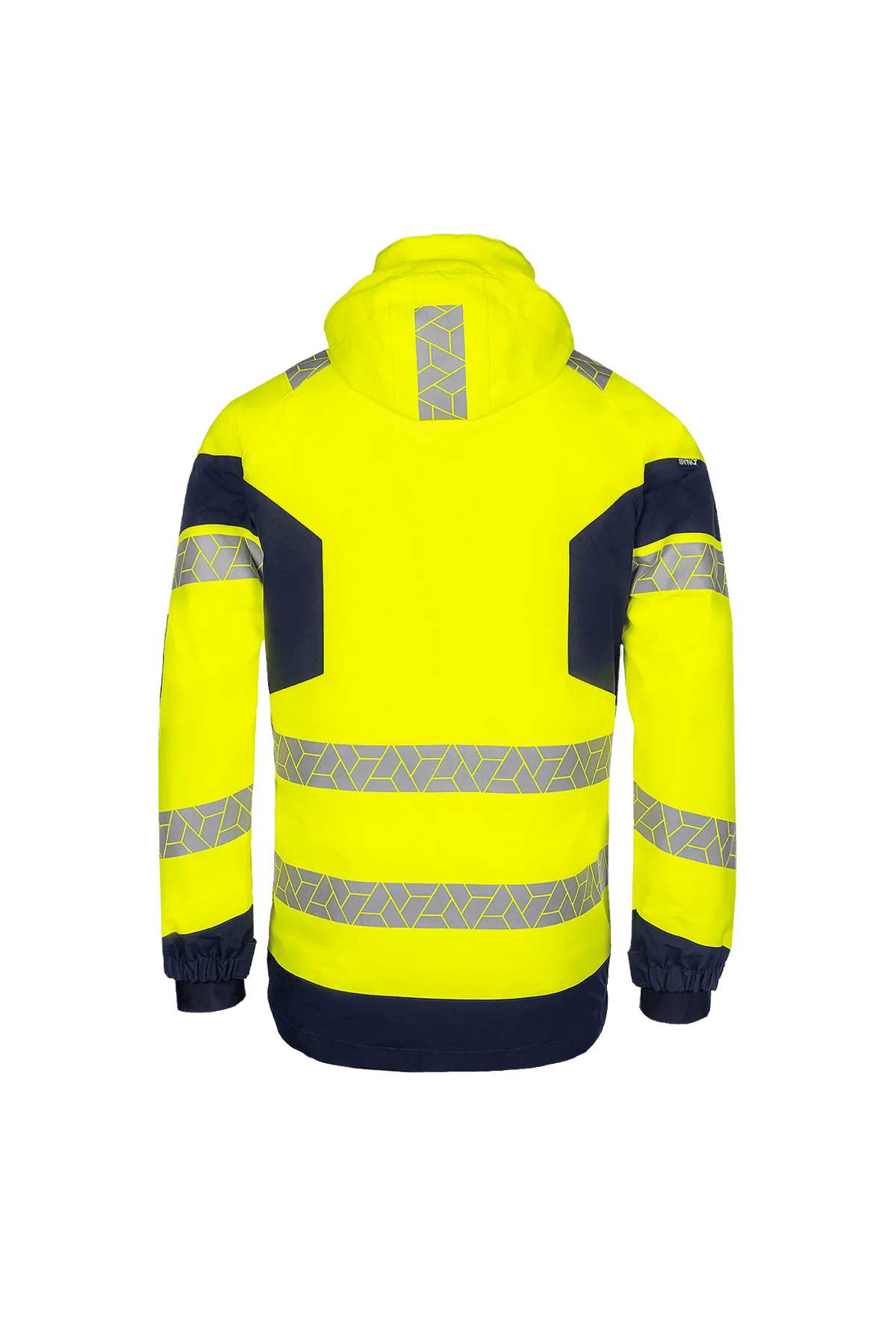 SYNQ Pointout in High-vis yellow/Navy blue, back view