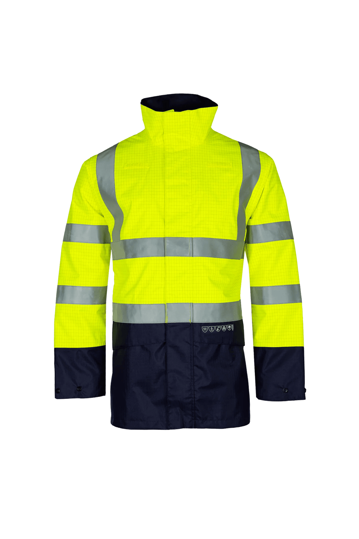 Sioen PRO Elliston in High-vis yellow/Navy blue, front view