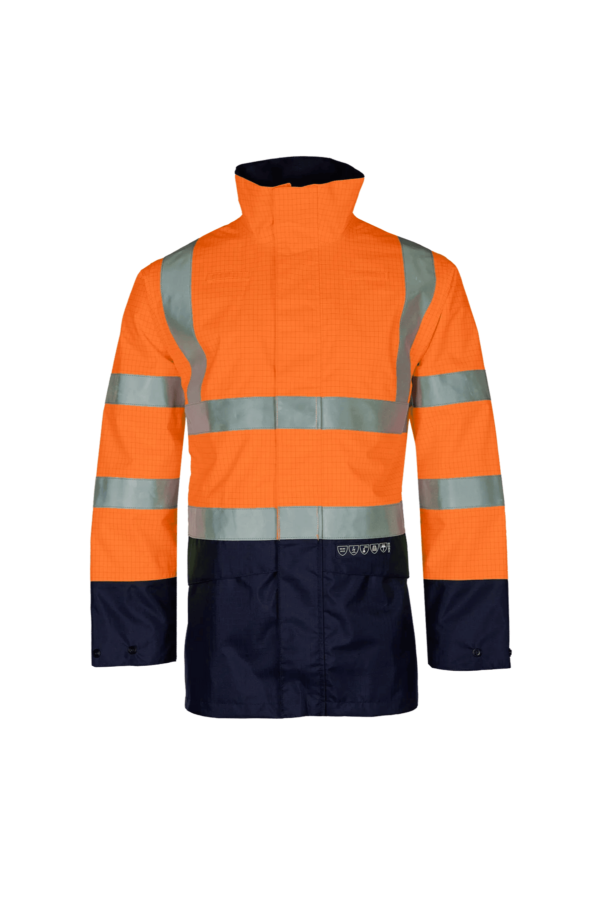 Sioen PRO Elliston in High-vis orange/Navy blue, front view