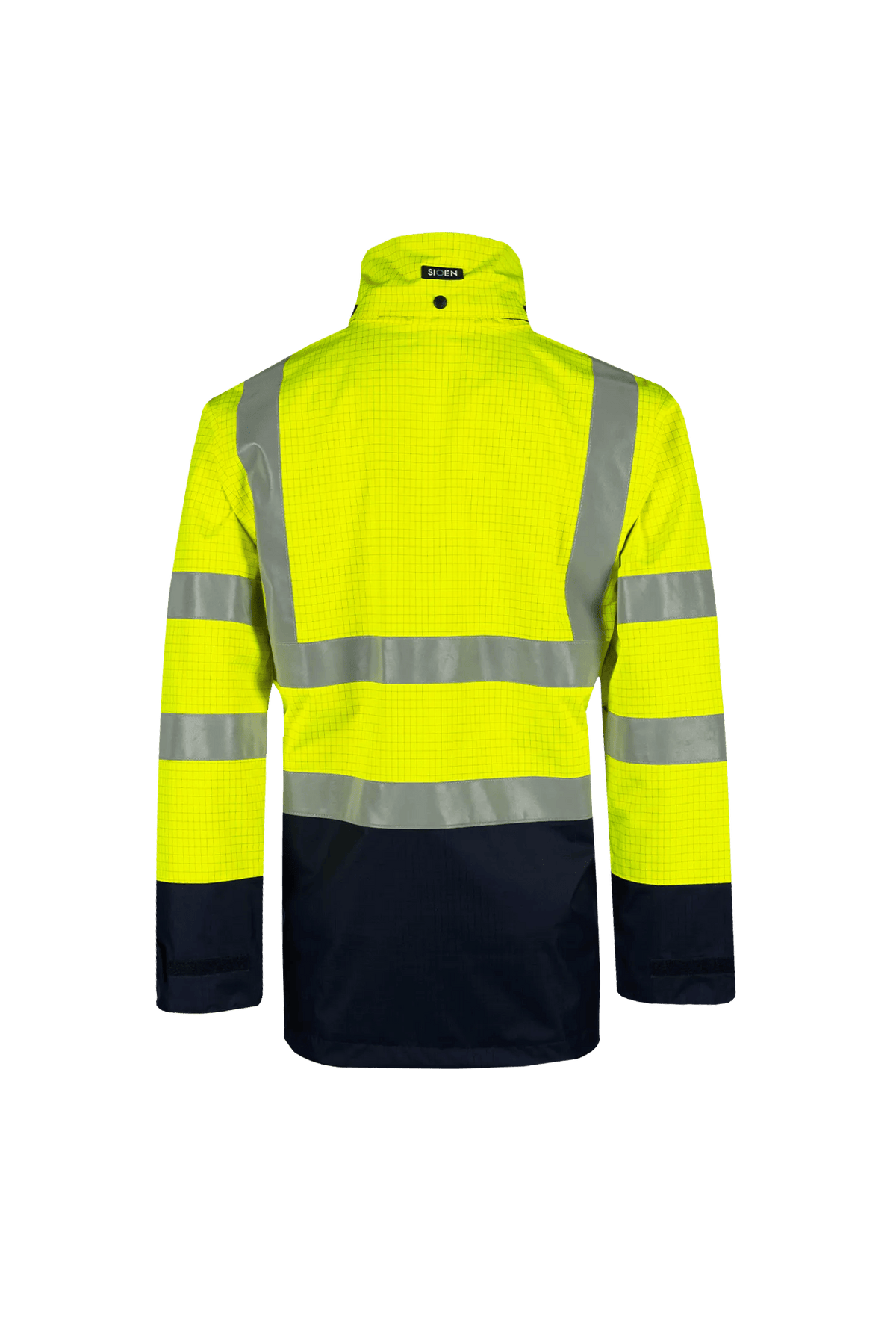 Sioen PRO Hedland in High-vis yellow/Navy blue, back view