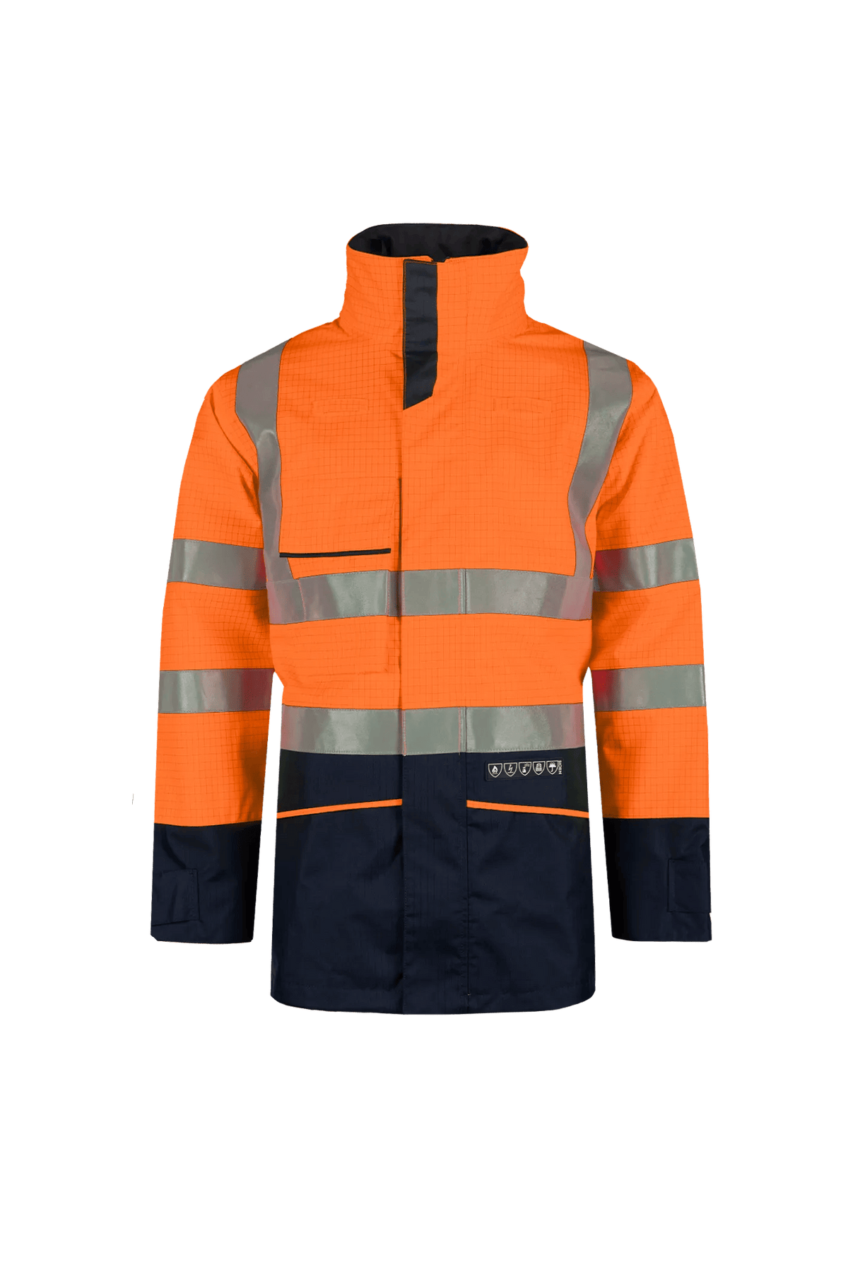 Sioen PRO Hedland in High-vis orange/Navy blue, front view
