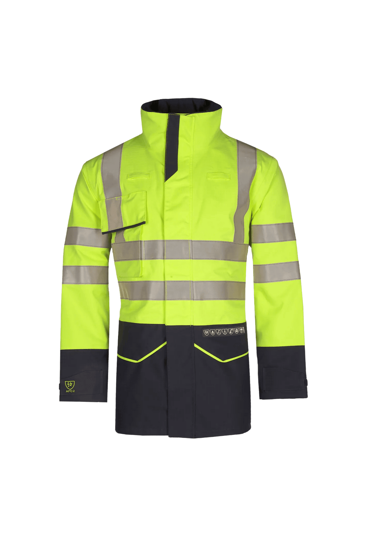 Sioen PRO Nash in High-vis yellow/Navy blue, front view