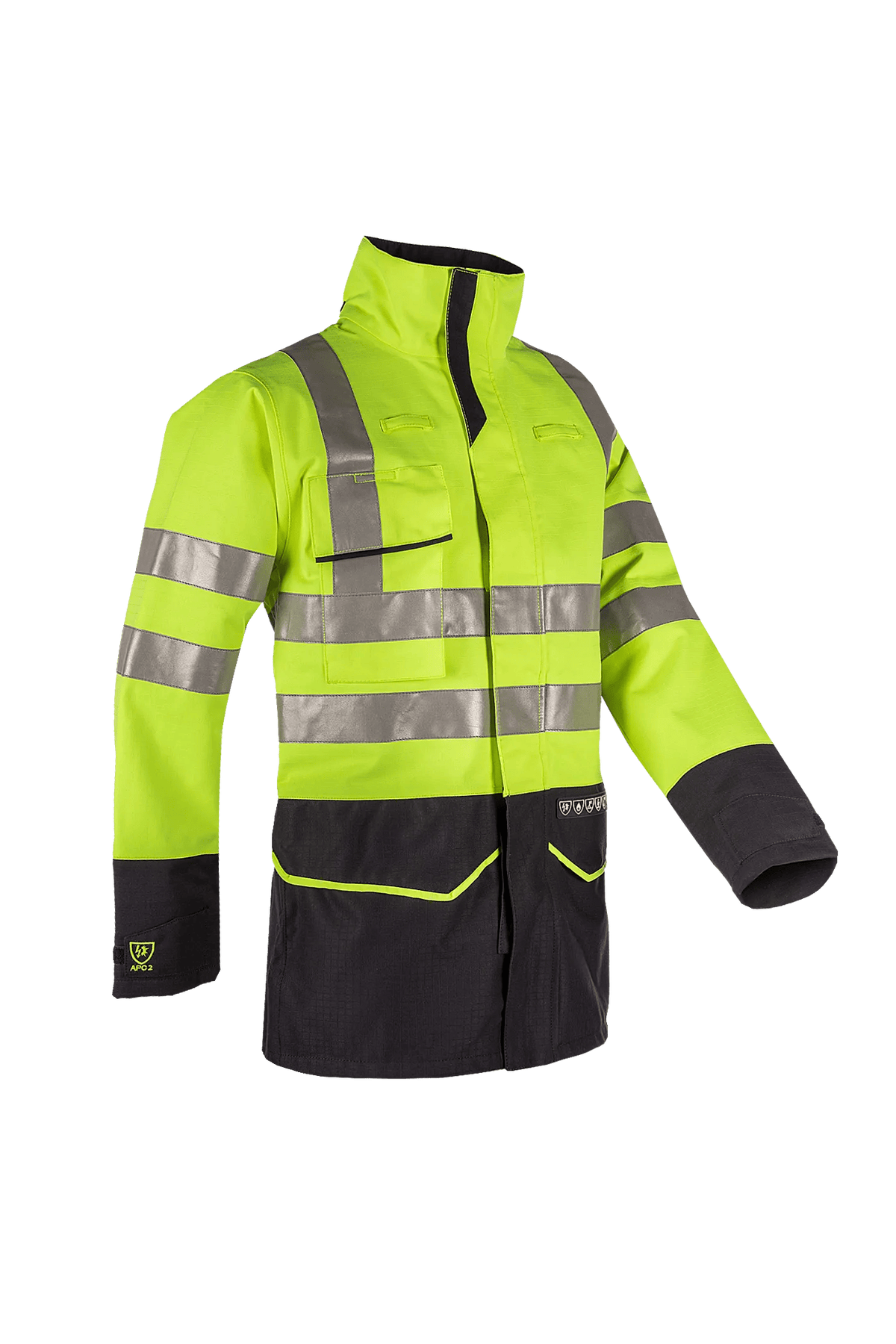 Sioen PRO Nash in High-vis yellow/Navy blue, side view
