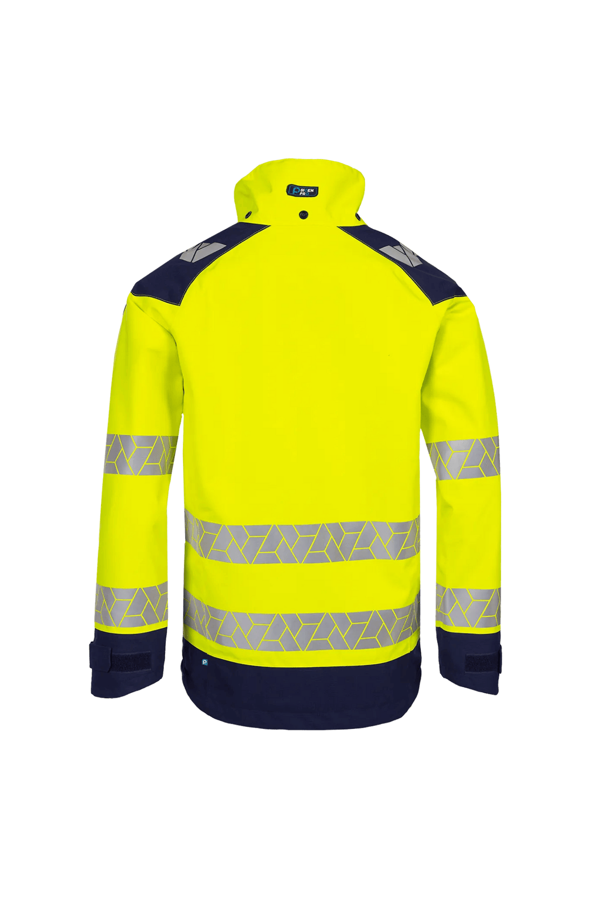 Sioen PRO Japrox in High-vis yellow/Navy blue, back view