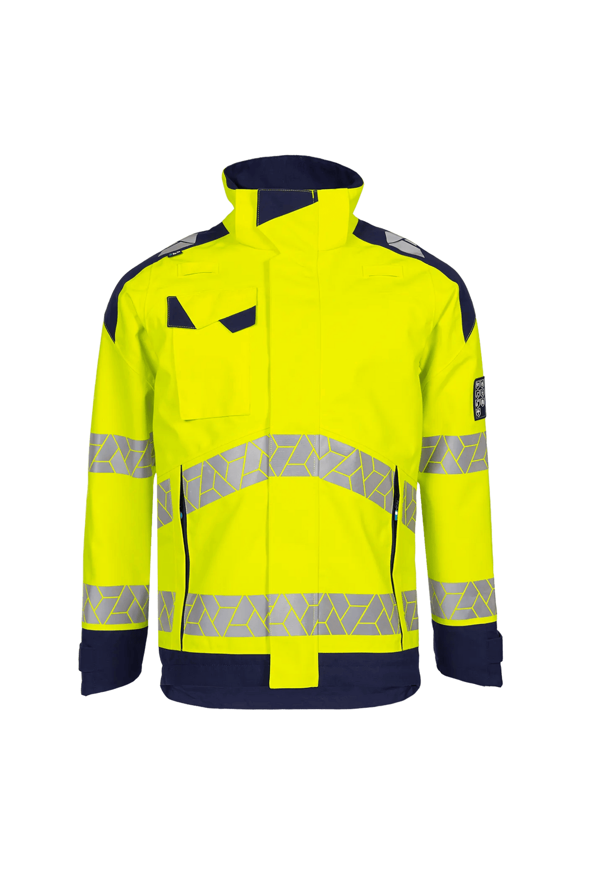 Sioen PRO Japrox in High-vis yellow/Navy blue, front view