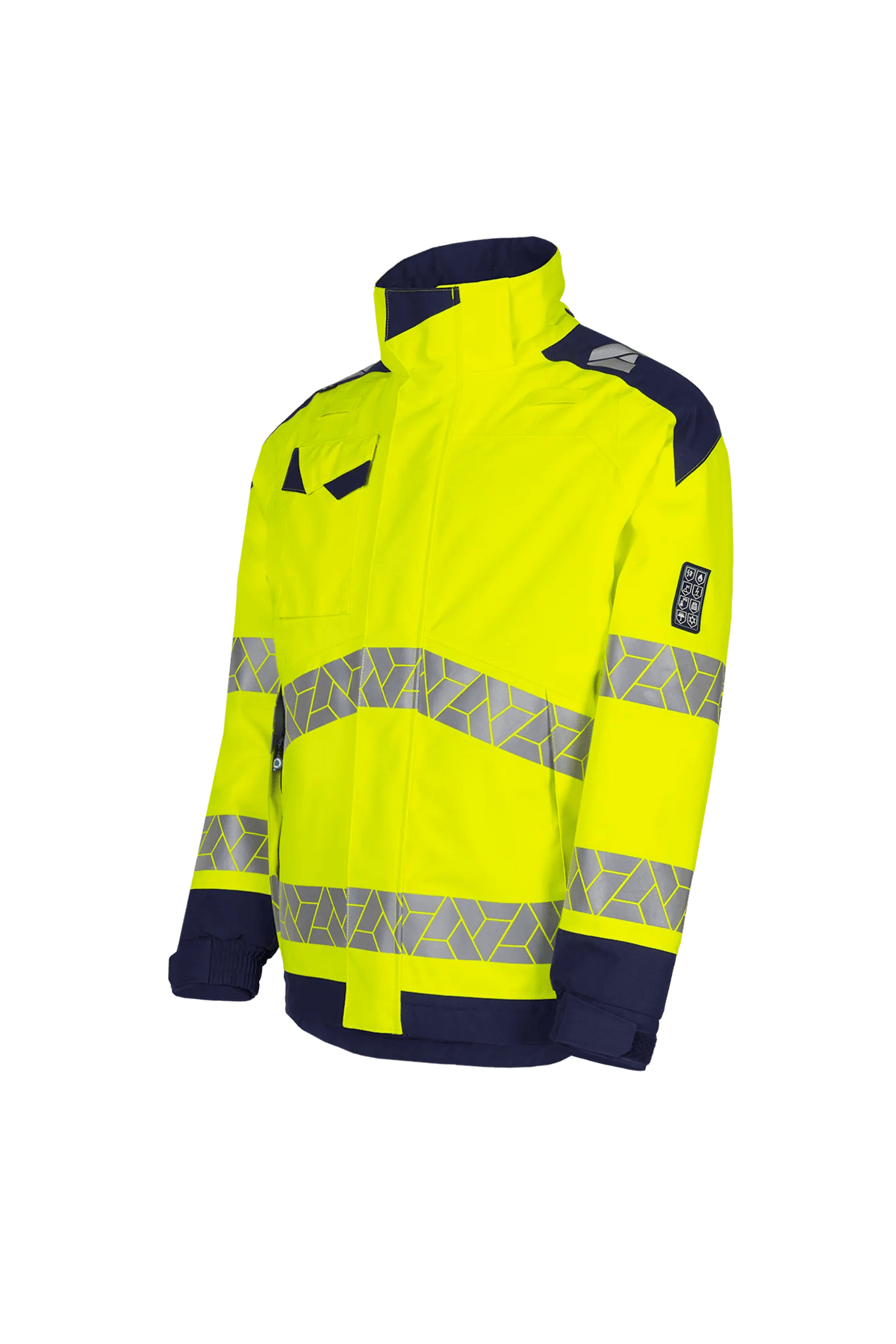 Sioen PRO Wemrox in High-vis yellow/Navy blue, side view
