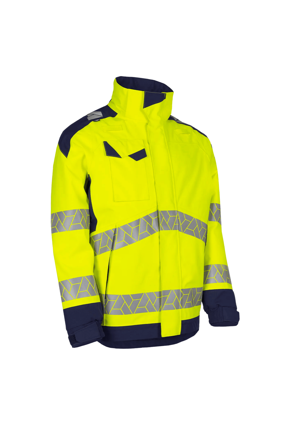 Sioen PRO Wemrox in High-vis yellow/Navy blue, side view