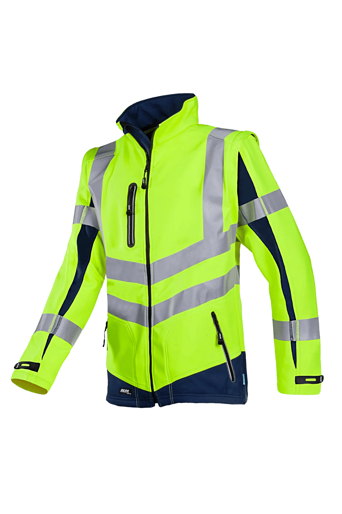 Sioen Malden in High-vis yellow/Navy blue, side view