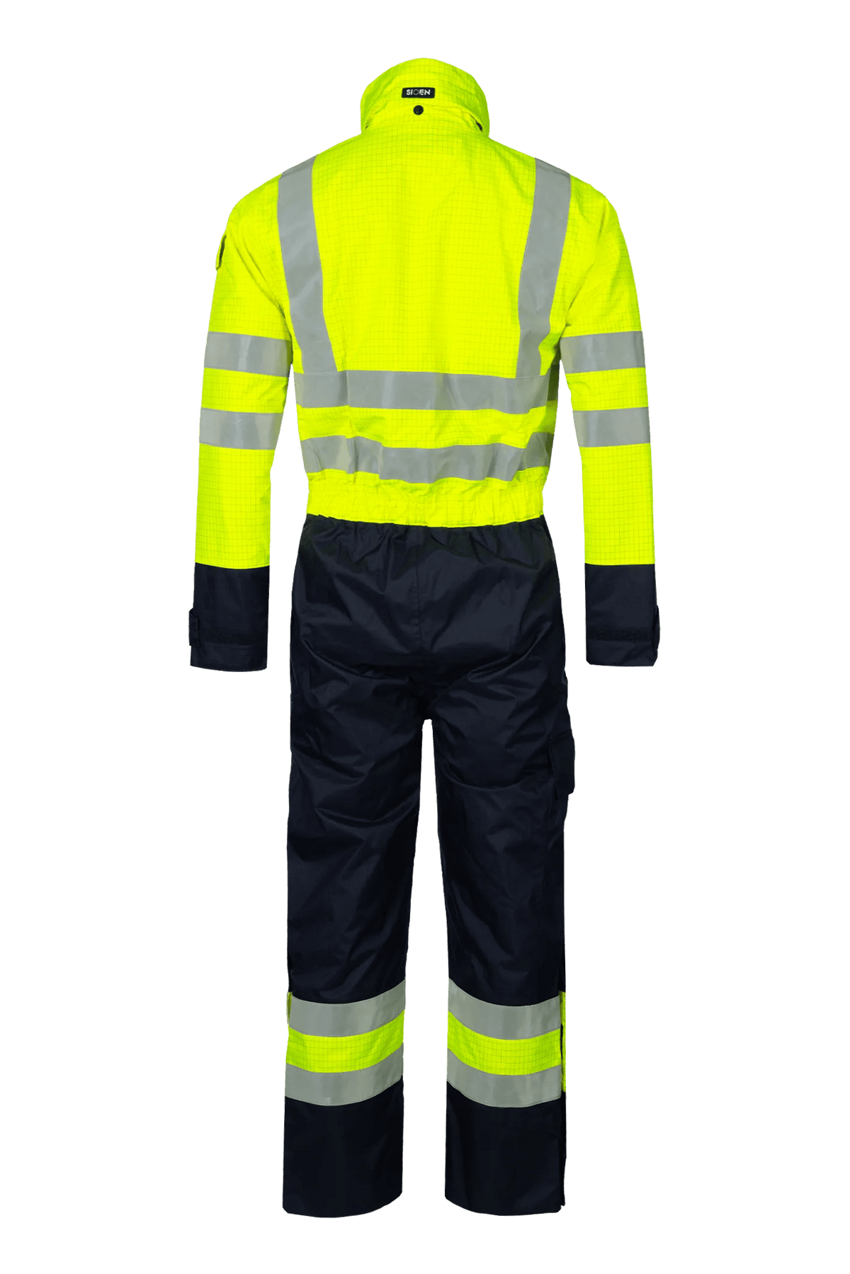 Sioen PRO Carret in High-vis yellow/Navy blue, back view