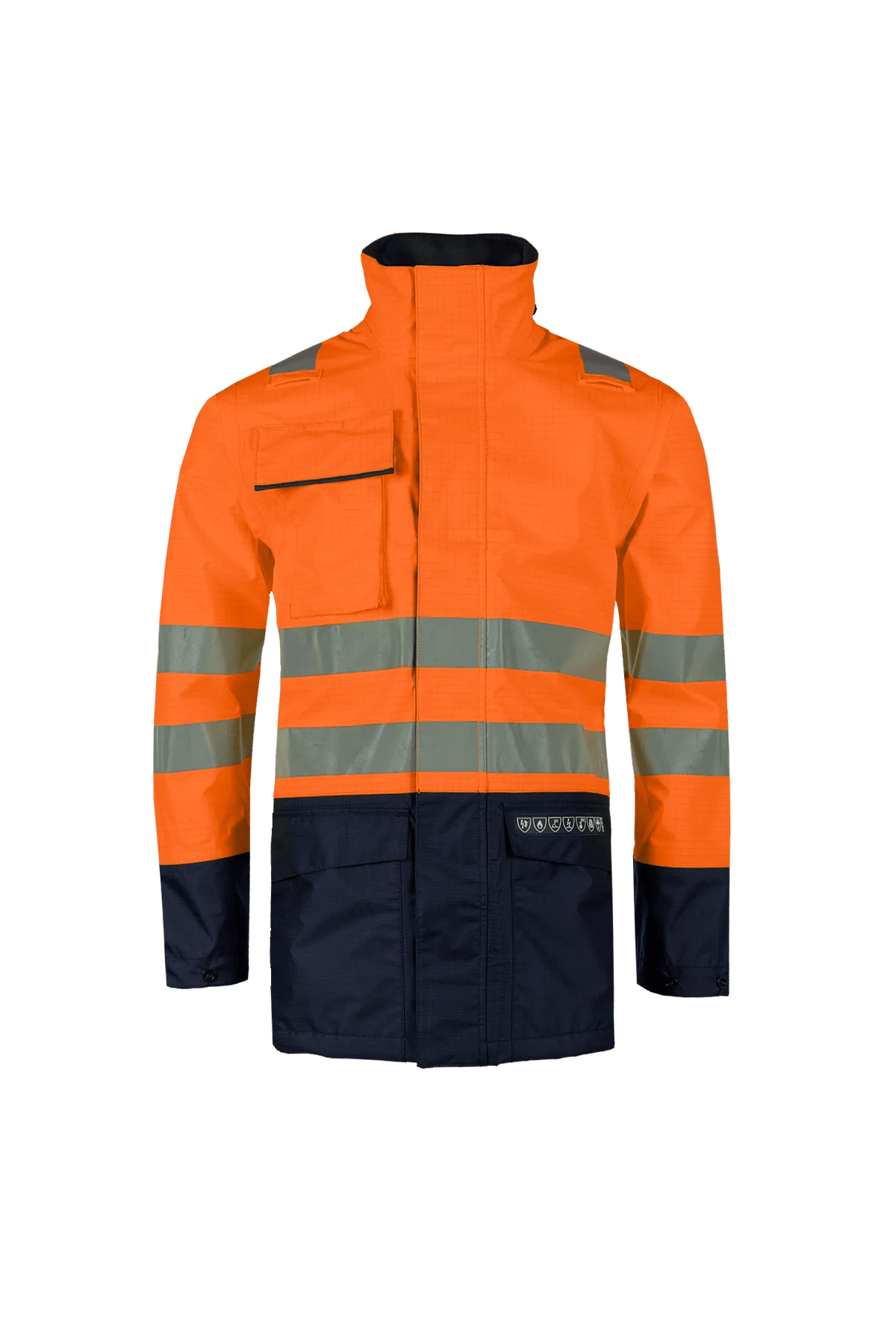 Sioen PRO Kaldvik in High-vis orange/Navy blue, front view