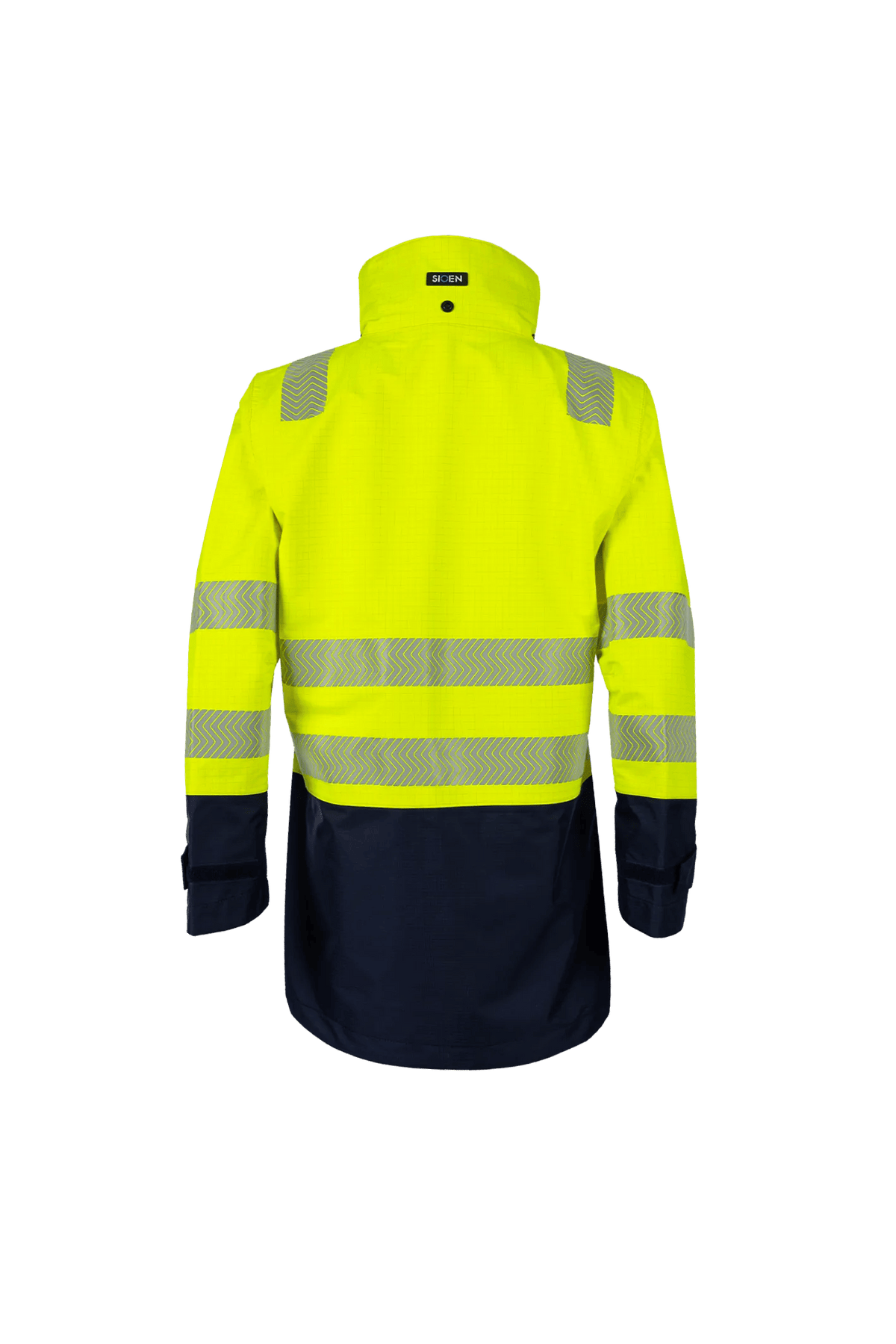 Sioen PRO Vaski in High-vis yellow/Navy blue, back view