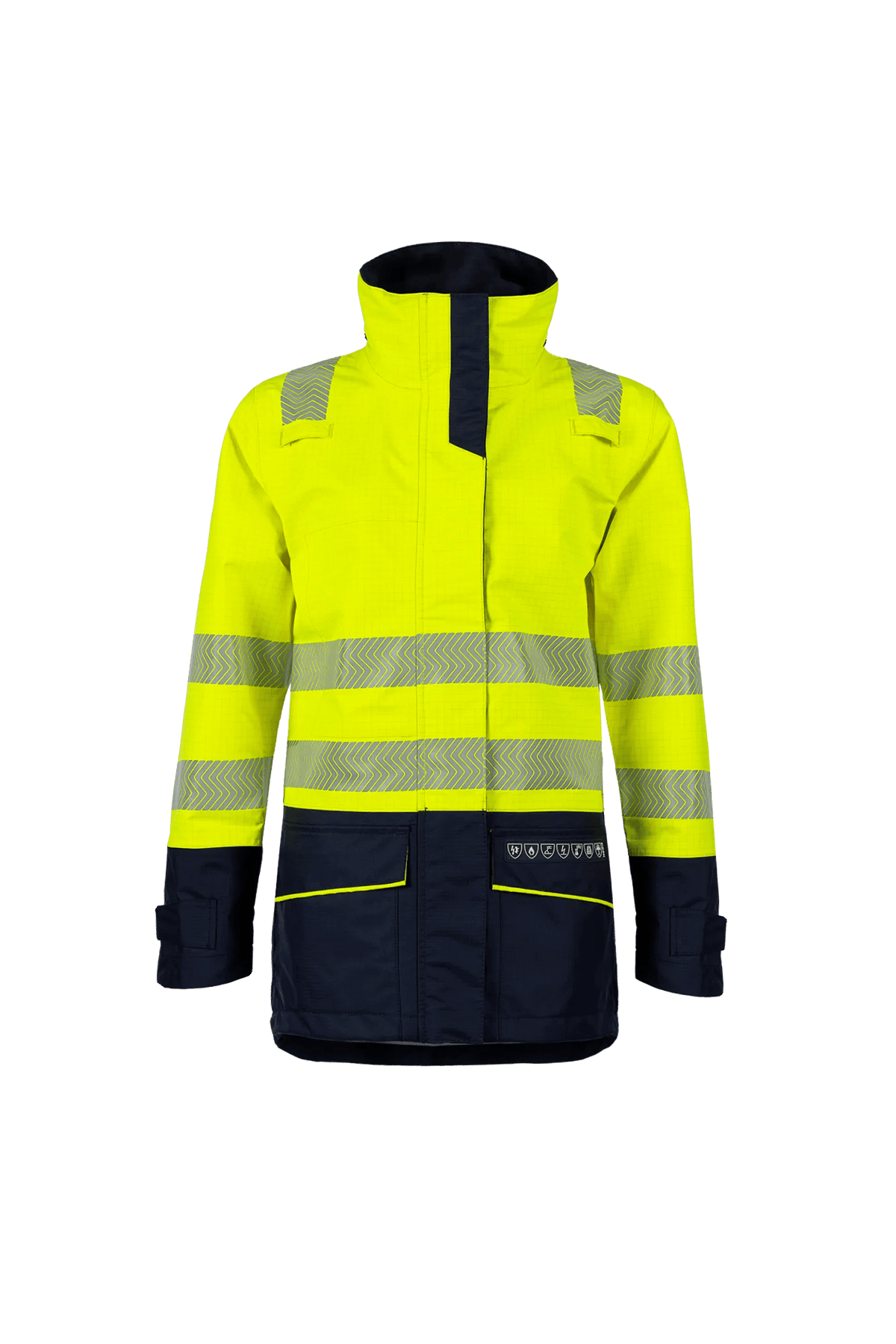 Sioen PRO Vaski in High-vis yellow/Navy blue, front view