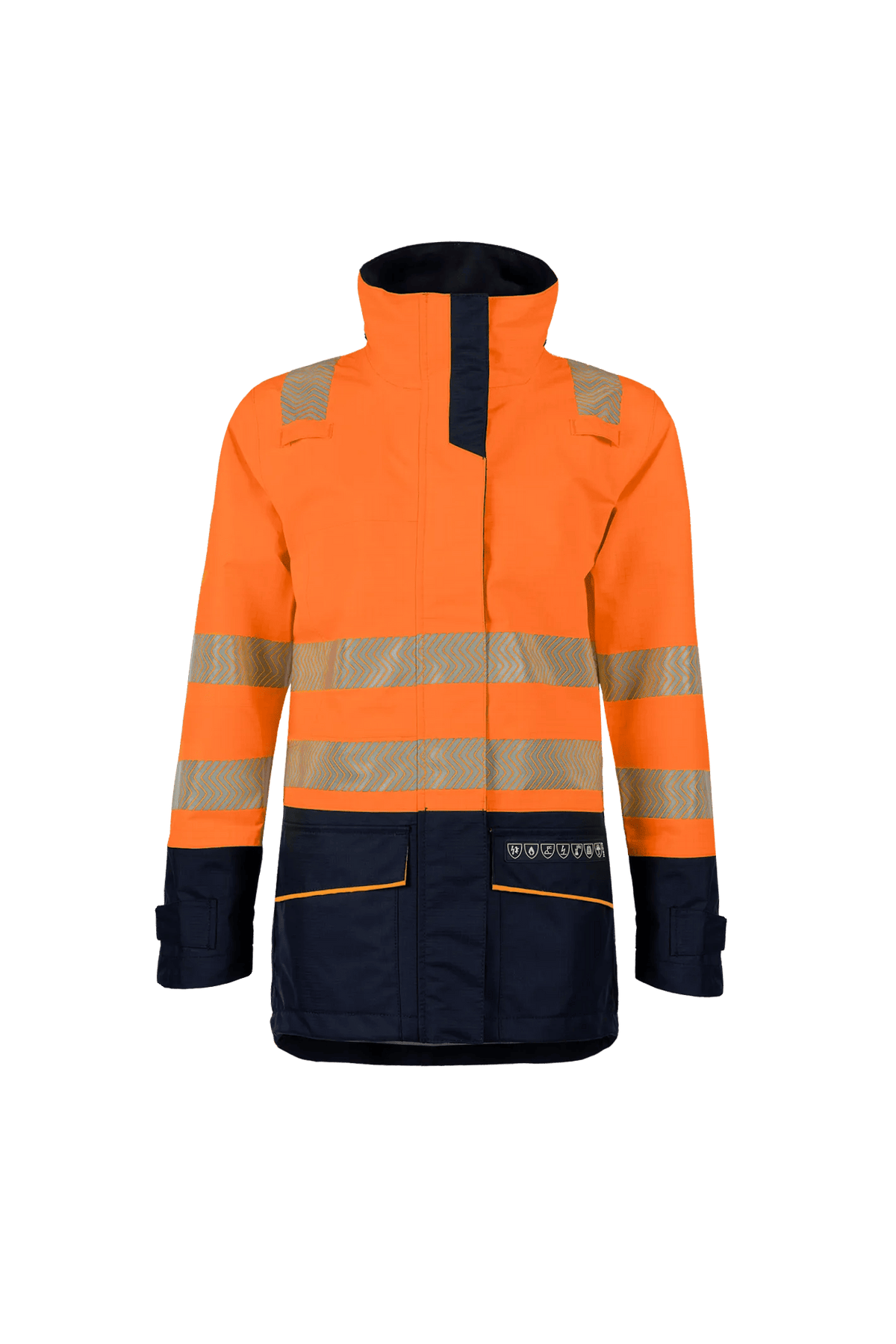 Sioen PRO Vaski in High-vis orange/Navy blue, front view