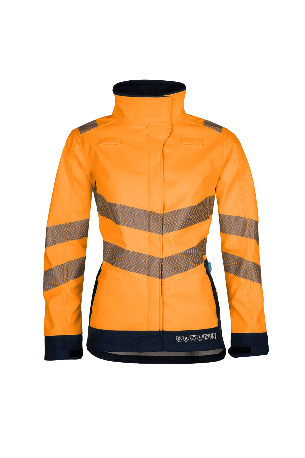 Sioen PRO Heika in High-vis orange/Navy blue, front view
