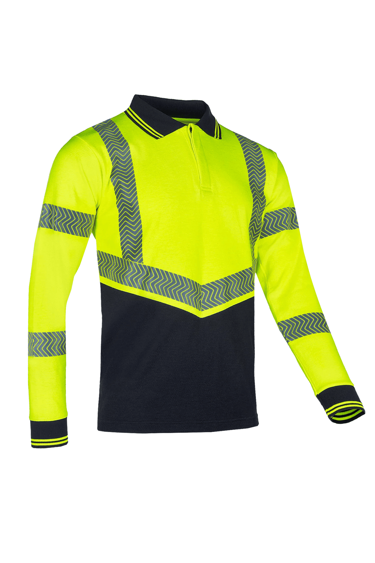 Sioen PRO Epsom in High-vis yellow/Navy blue, side view