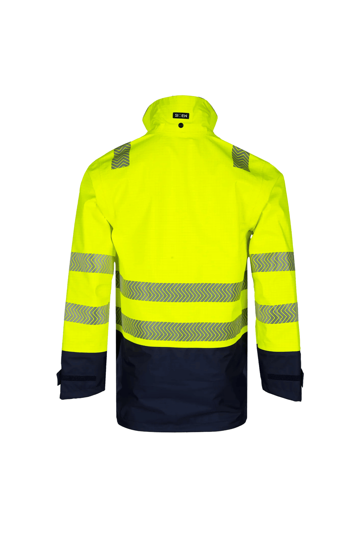 Sioen PRO Talsi in High-vis yellow/Navy blue, back view