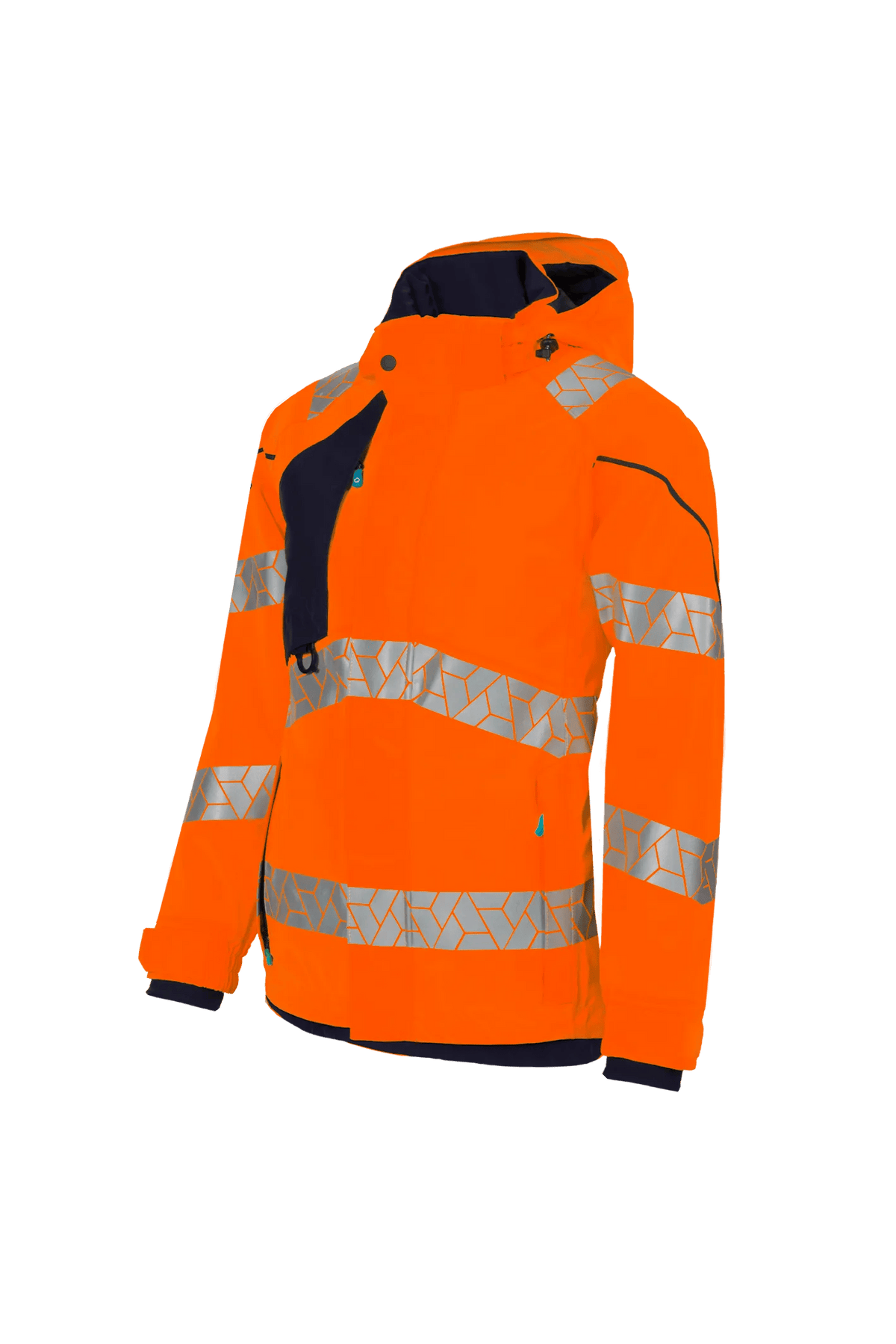 SYNQ Qrux Women in High-vis orange/Navy blue, side view