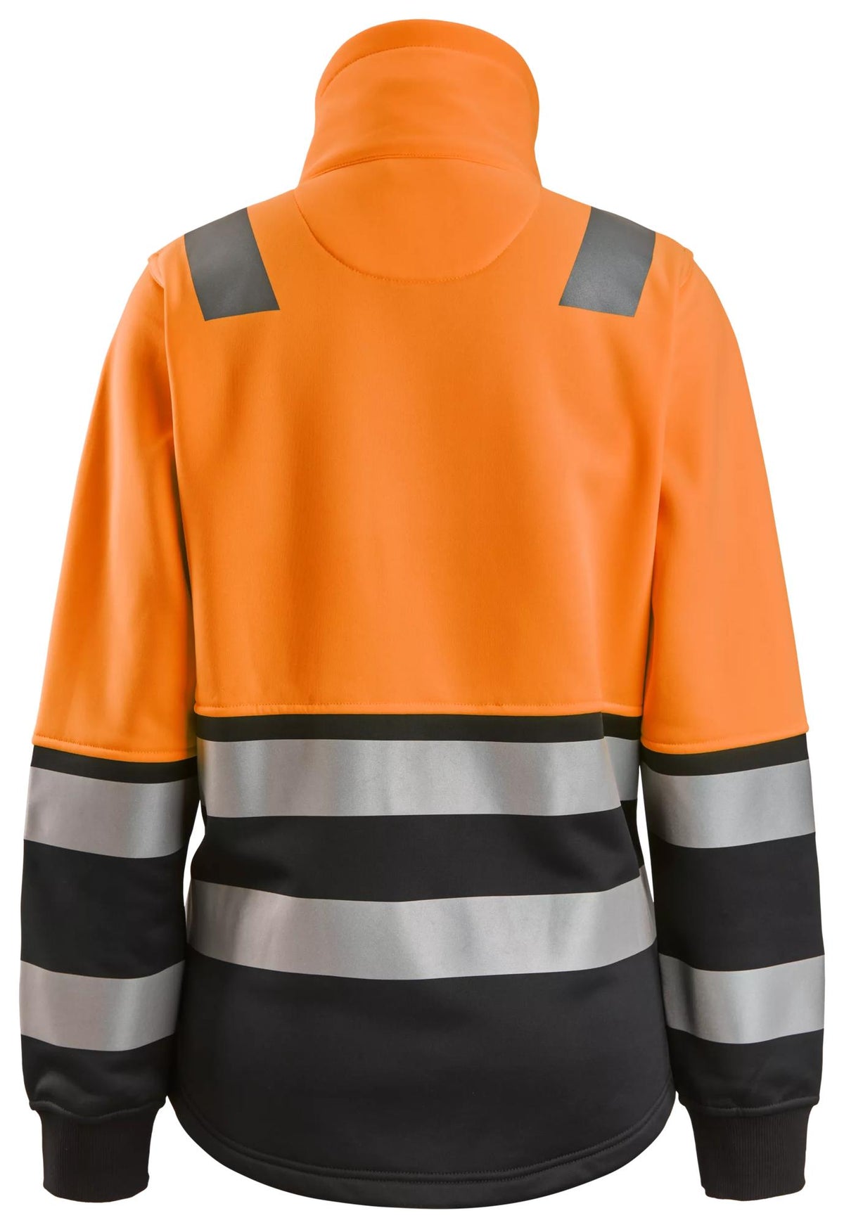 Snickers Workwear 8073 High-Vis Class 2, Women's Full Zip Jacket in Hi-Vis Orange/Black, back view