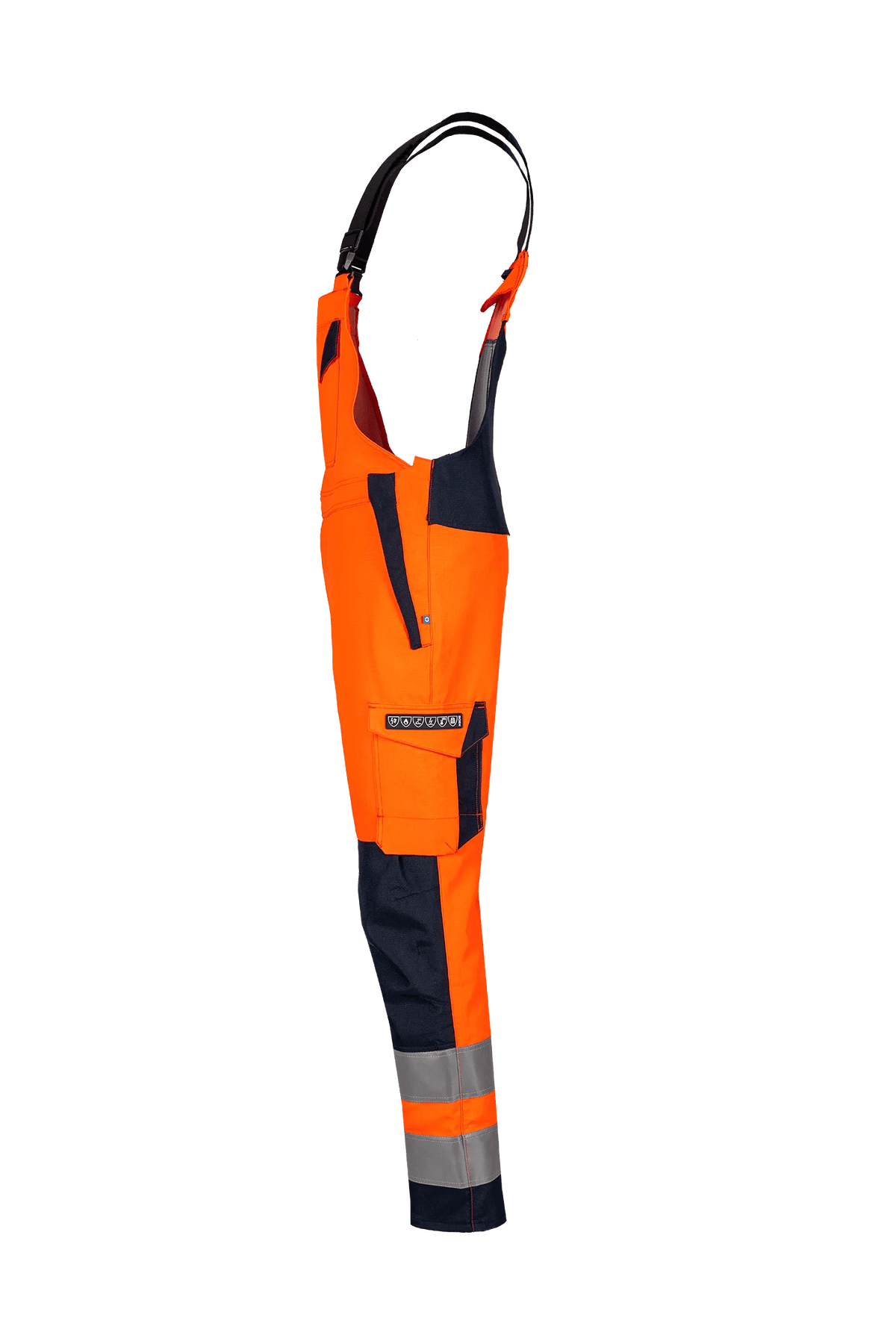Sioen PRO B-Stribor in High-vis orange/Navy blue, side view