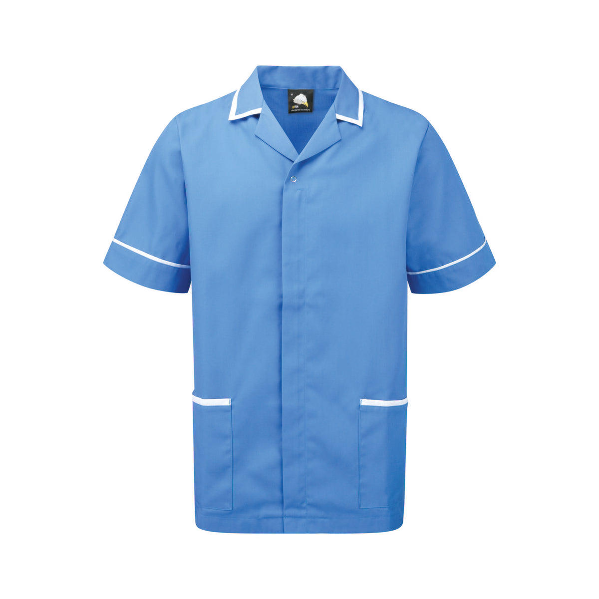 Orn Darwin Male Tunic - Hospital Blue - White - front