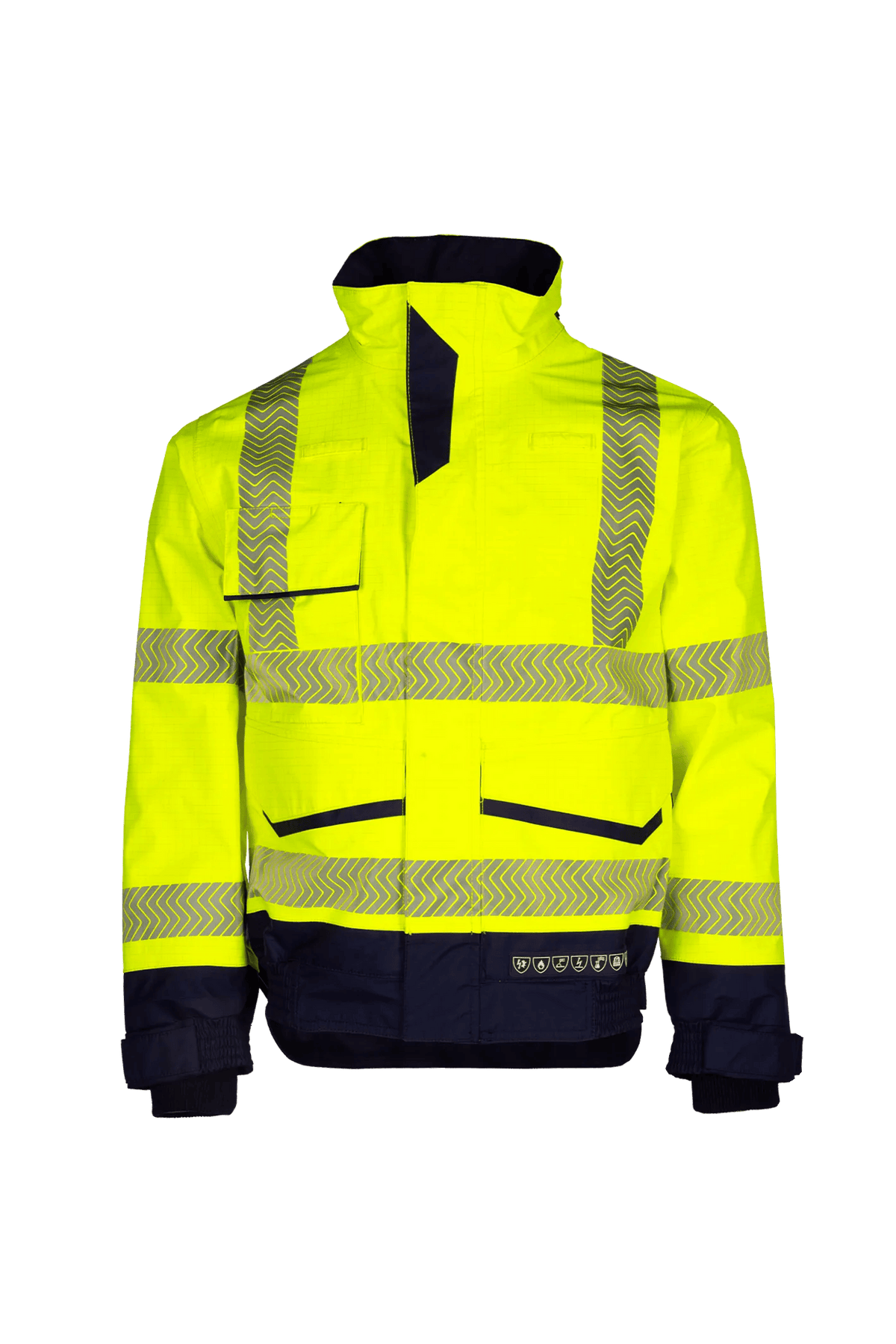 Sioen PRO Frovik in High-vis yellow/Navy blue, front view