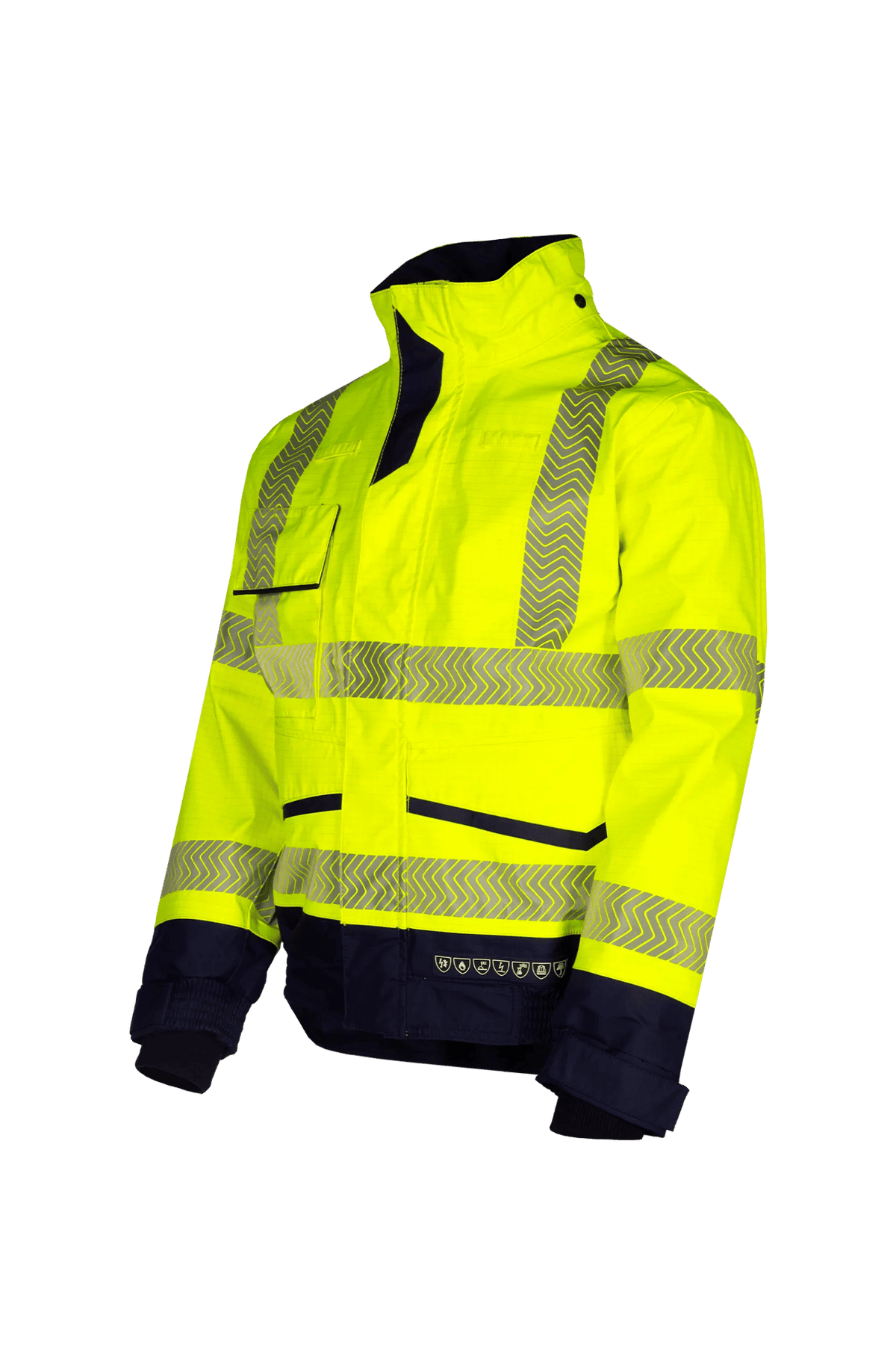Sioen PRO Frovik in High-vis yellow/Navy blue, side view
